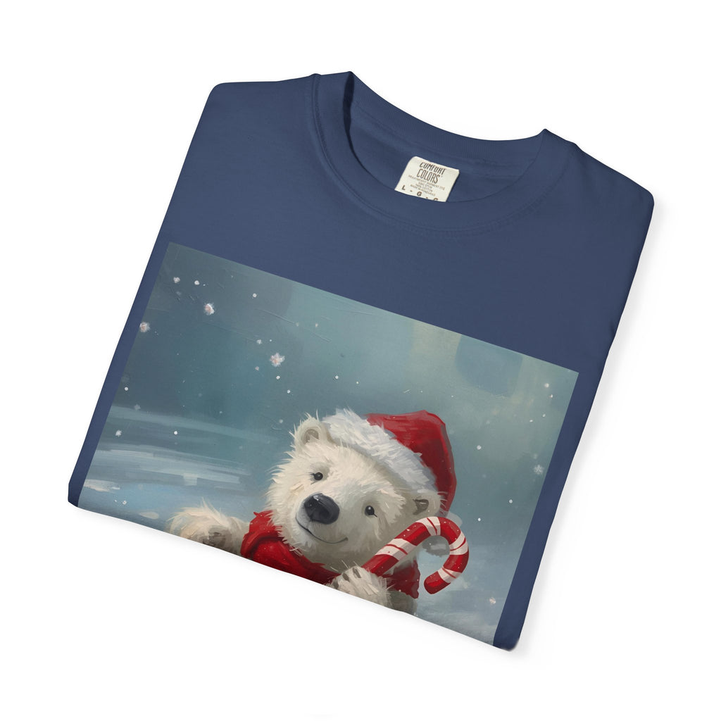 Cozy Christmas Bear T-Shirt, Winter Apparel, Holiday Gift, Family Matching Tee, Cute Polar Bear Design, Festive Outfit