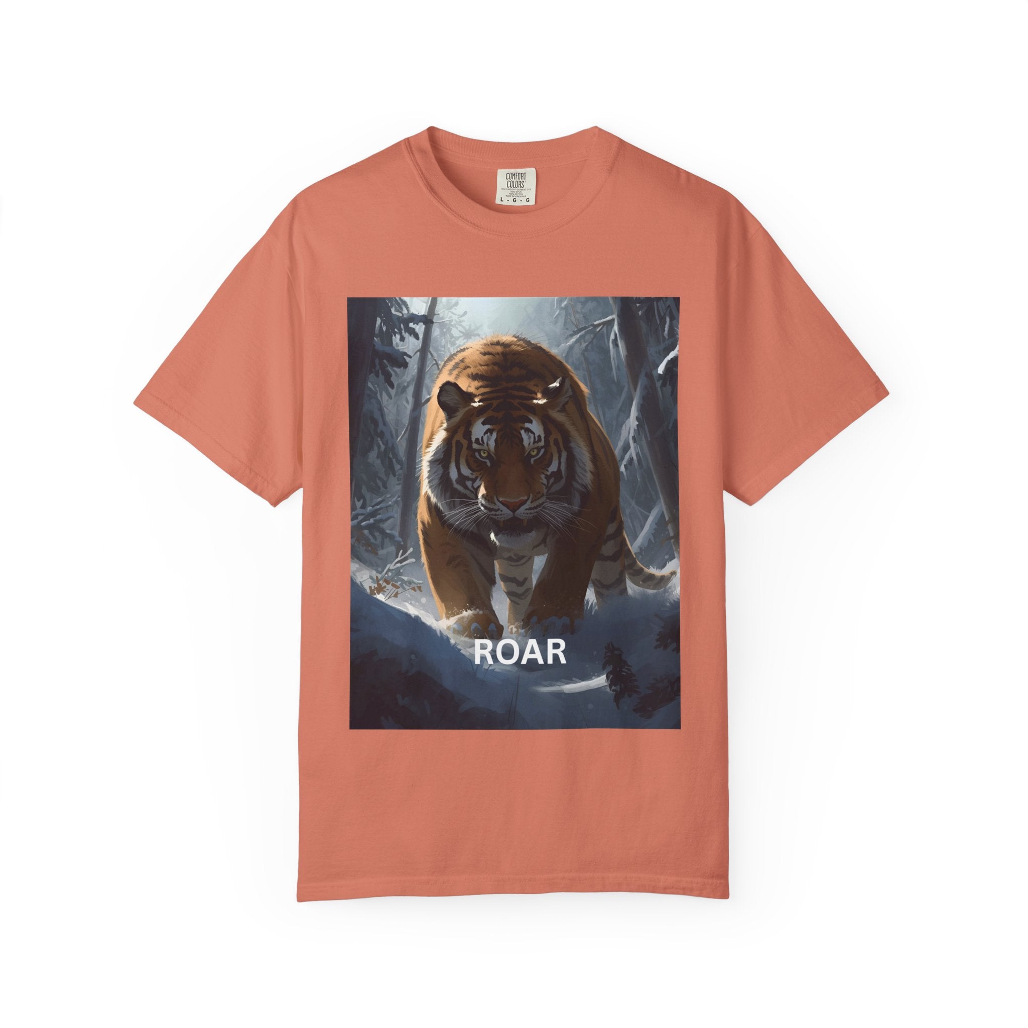 Tiger Roar Snow Unisex T-Shirt, Animal Lover Gift, Wildlife Tee, Casual Wear, Adventure Shirt, Nature Inspired Apparel