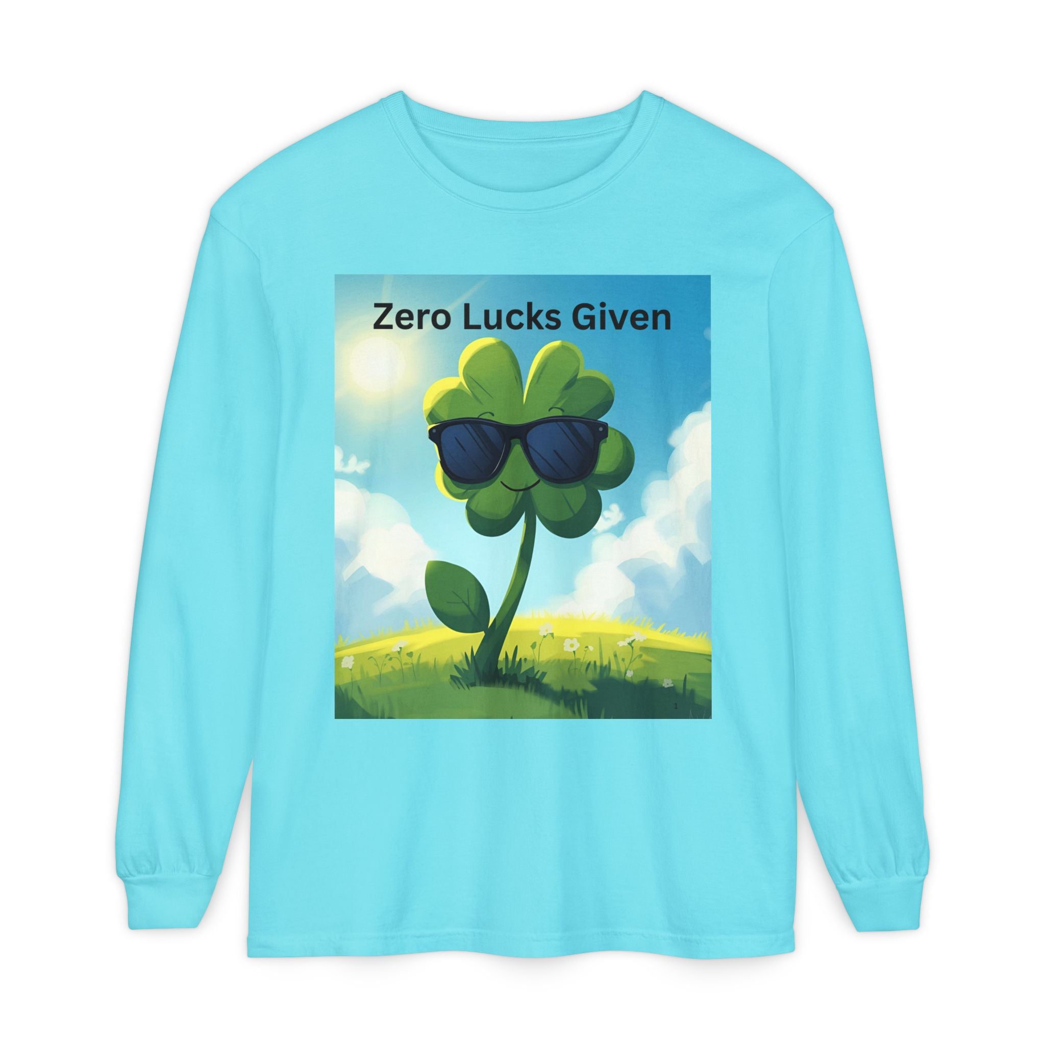 Zero Lucks Given Unisex Garment-dyed Long Sleeve T-Shirt