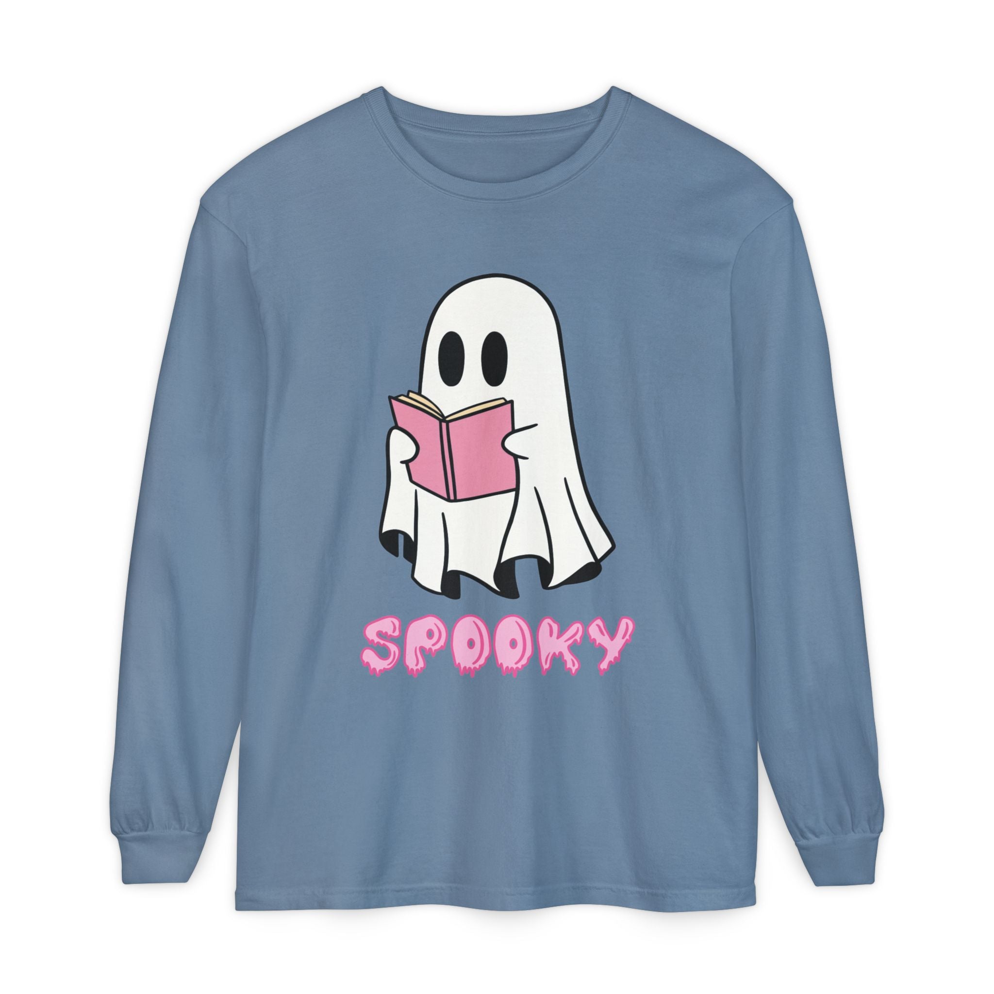 Spooky Ghost Long Sleeve T-Shirt, Halloween Shirt, Unisex Tee, Cozy Casual Apparel, Ghost Reading Book Design, Perfect for Fall [...]