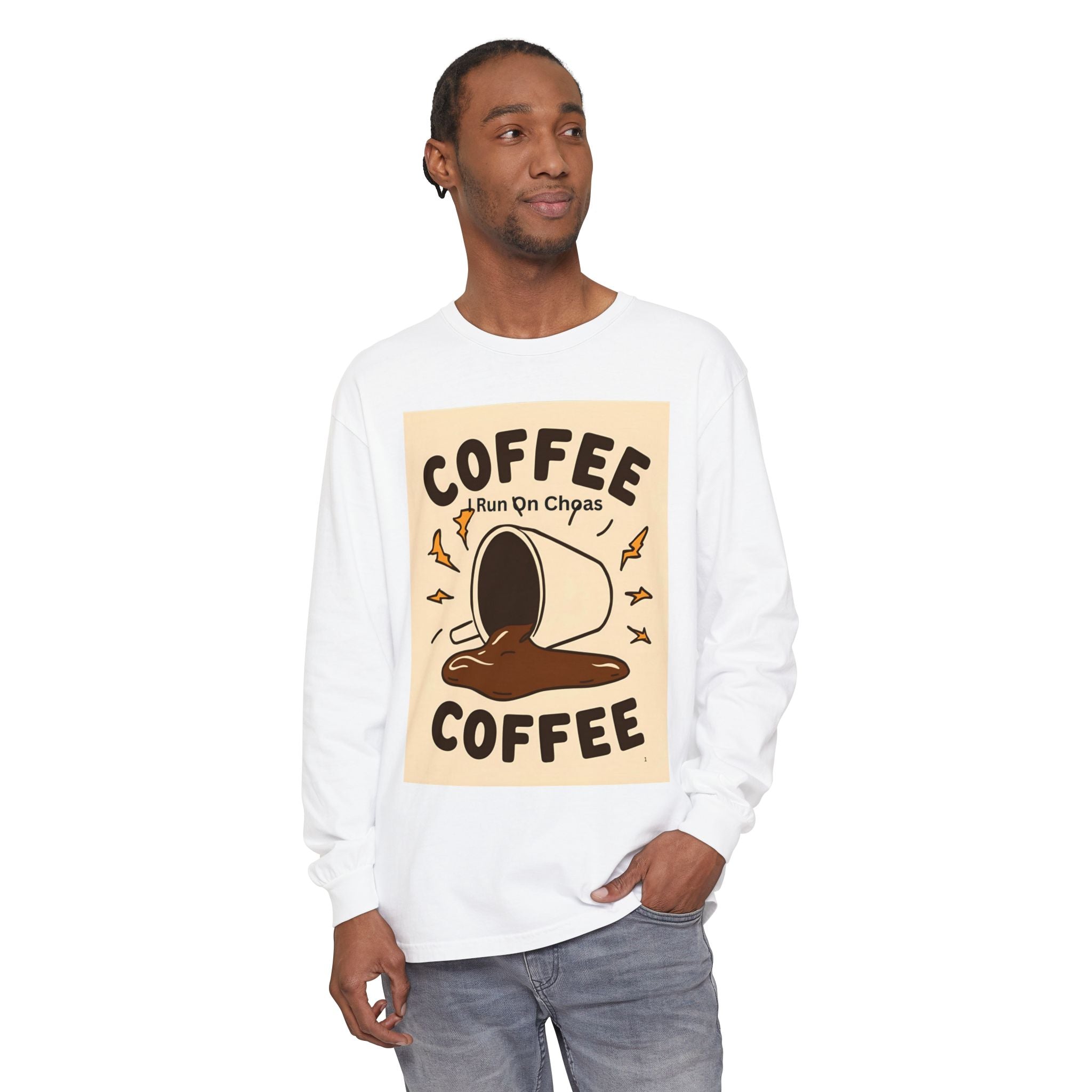 Coffee Coffee Unisex Garment-dyed Long Sleeve T-Shirt