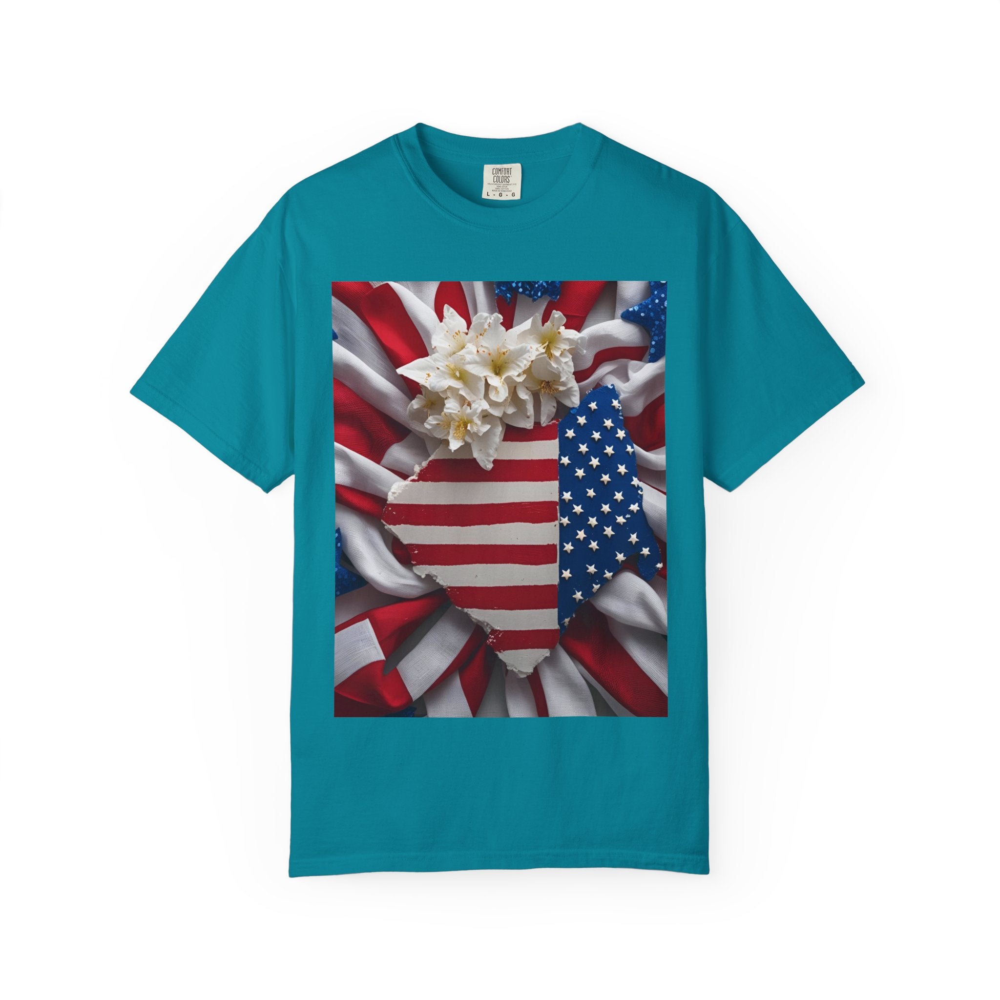 Patriotic Heart T-shirt for Festive Celebrations, 4th of July Apparel, Unisex Graphic Tee, American Pride Shirt, Independence Day Gift