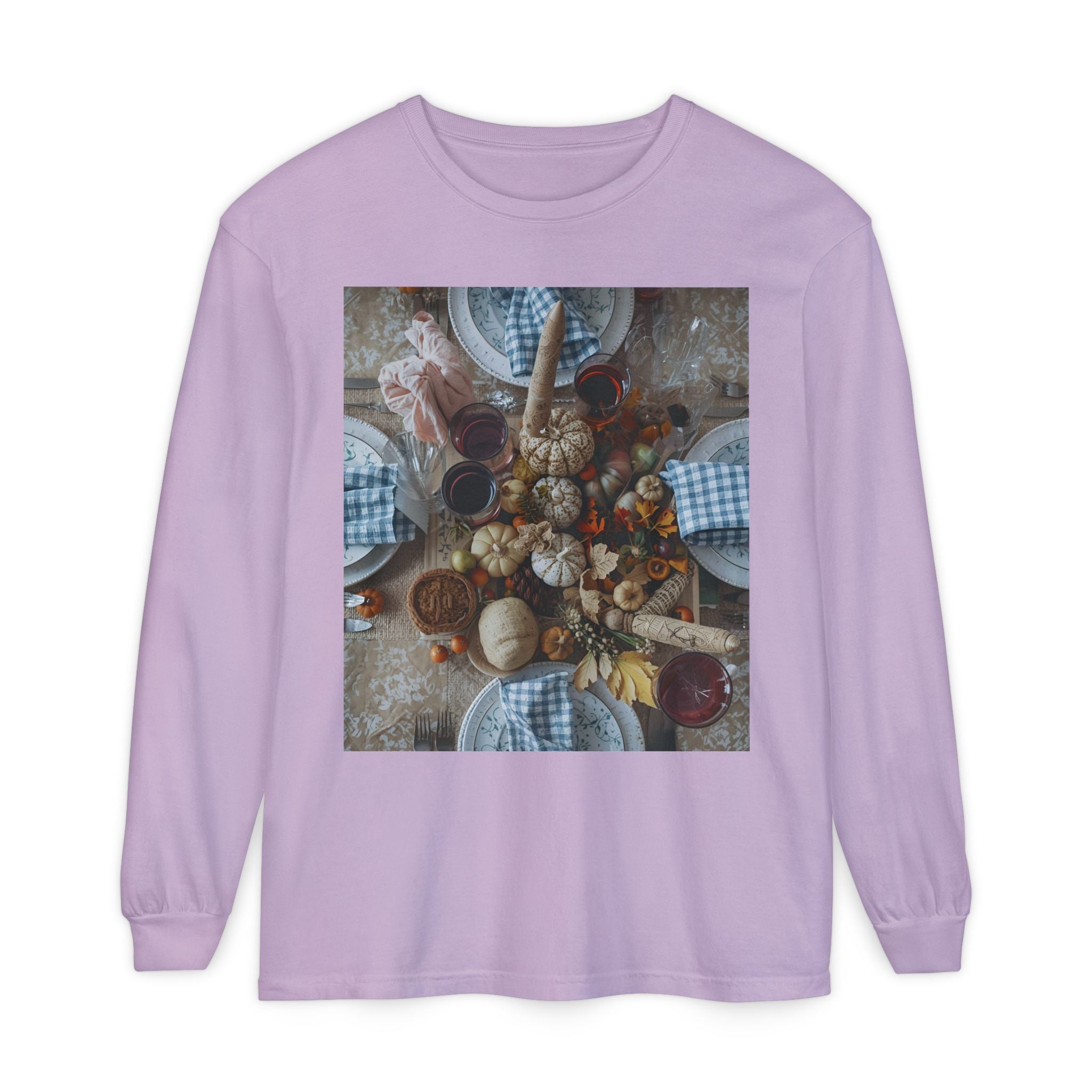 Rustic Gatherings Festive Long Sleeve T-Shirt for Gatherings, Casual Wear, Thanksgiving Shirt, Cozy Gift, Holiday Celebration Tee