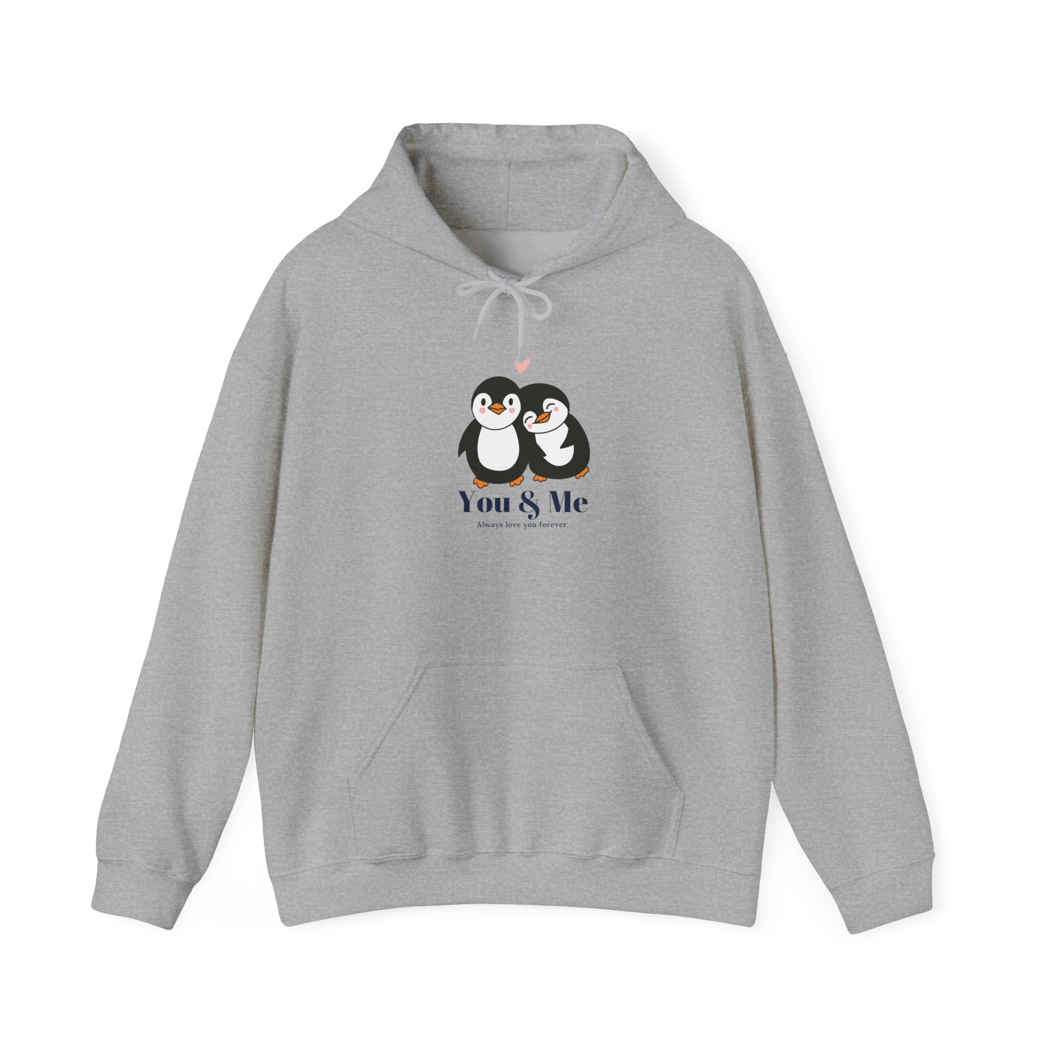 Penguin Love Hoodie with Heart - Cozy Winter Wear for Couples, Perfect Gift for Valentine's Day, Anniversary, Cute Sweatshirt, [...]