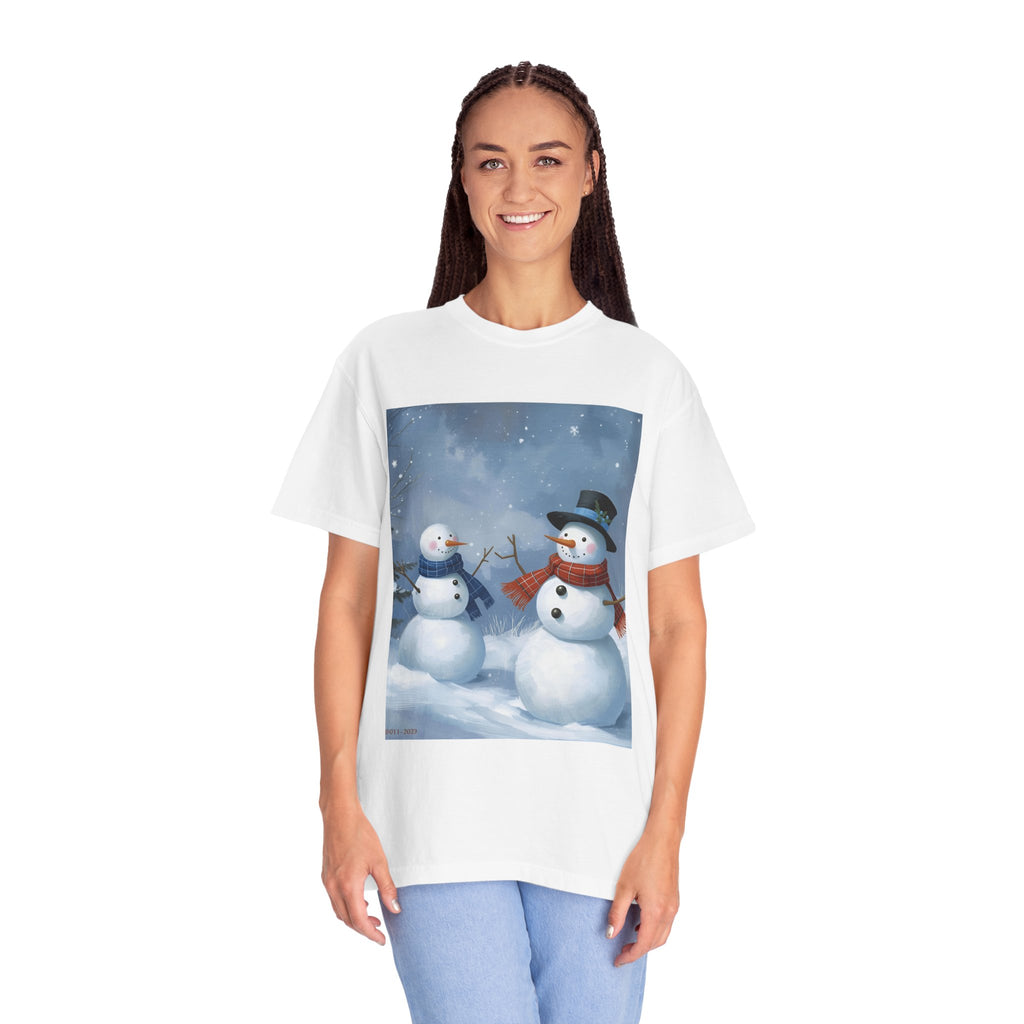 Christmas Snowman Family T-Shirt, Unisex Graphic Tee, Holiday Gift, Winter Apparel, Cozy Casual Wear, Christmas T-Shirt