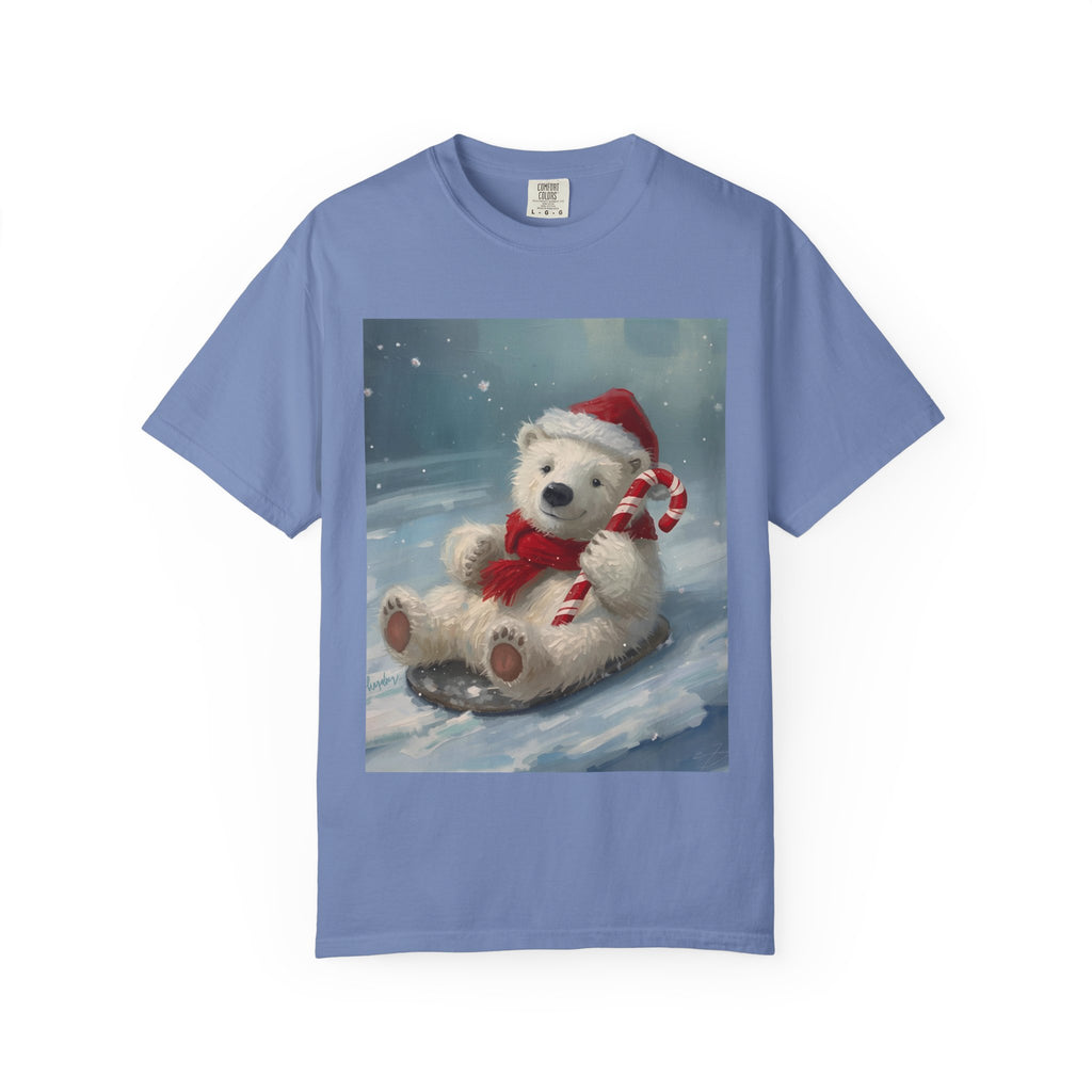 Cozy Christmas Bear T-Shirt, Winter Apparel, Holiday Gift, Family Matching Tee, Cute Polar Bear Design, Festive Outfit