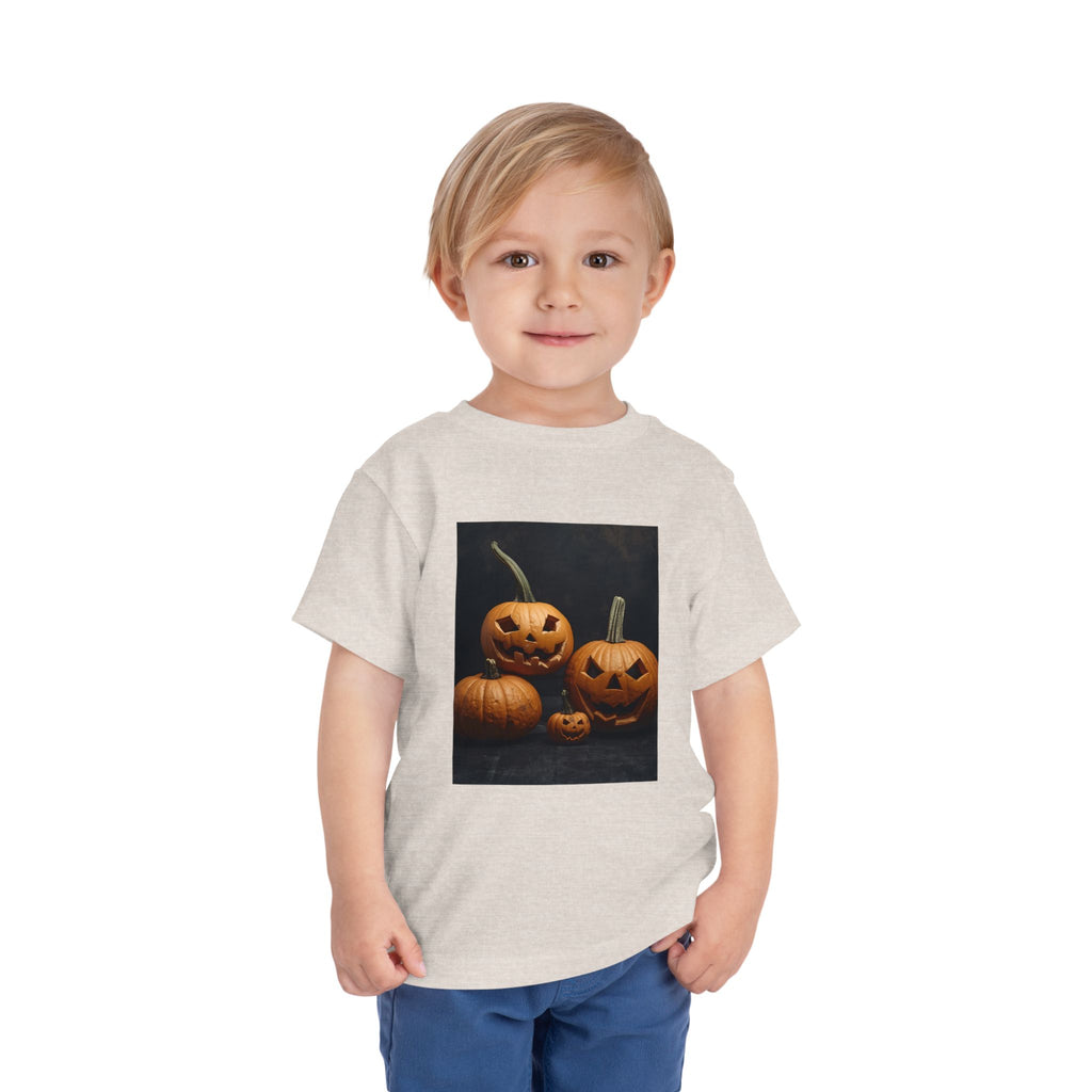 Spooky Halloween Pumpkin Toddler Short Sleeve Tee
