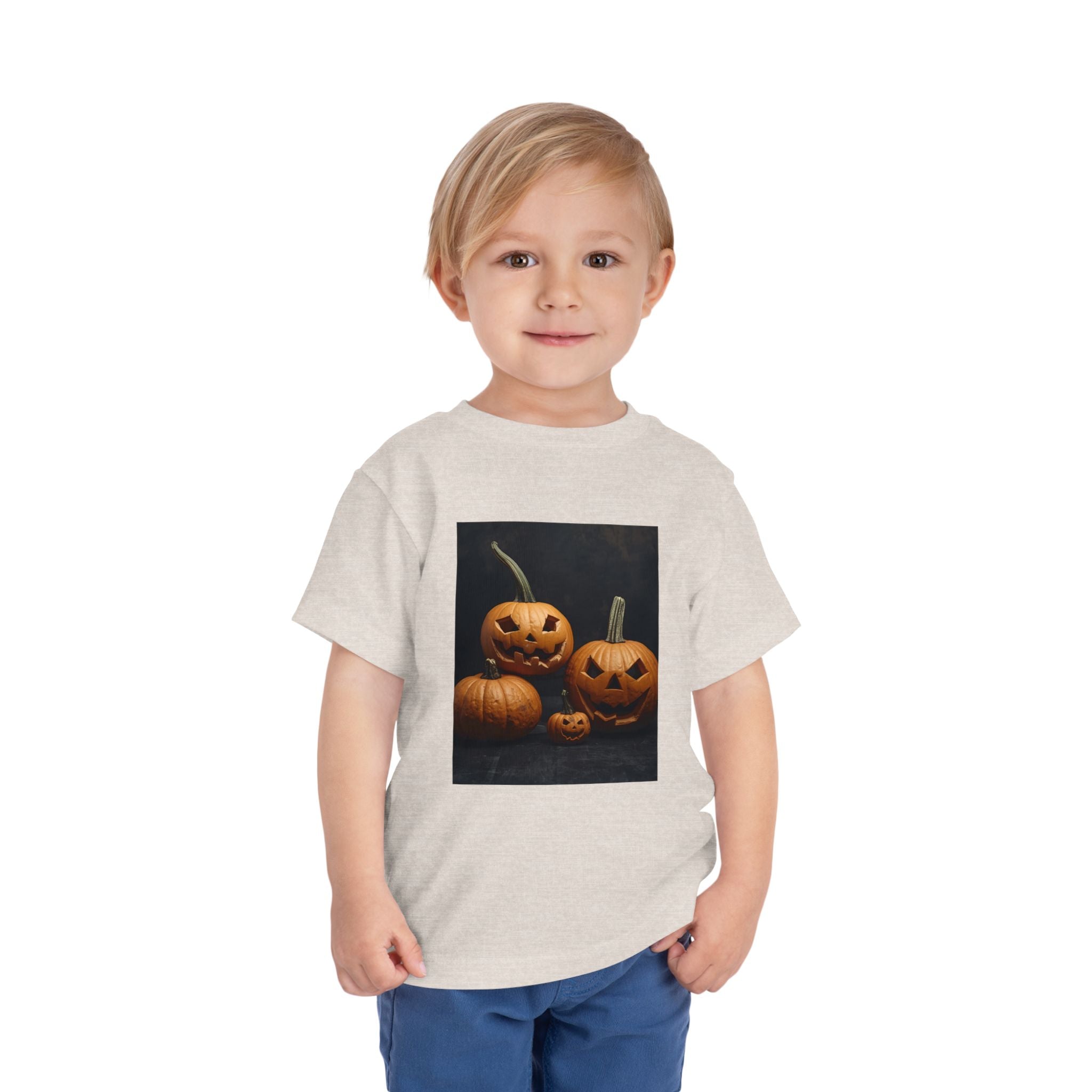 Spooky Halloween Pumpkin Toddler Short Sleeve Tee
