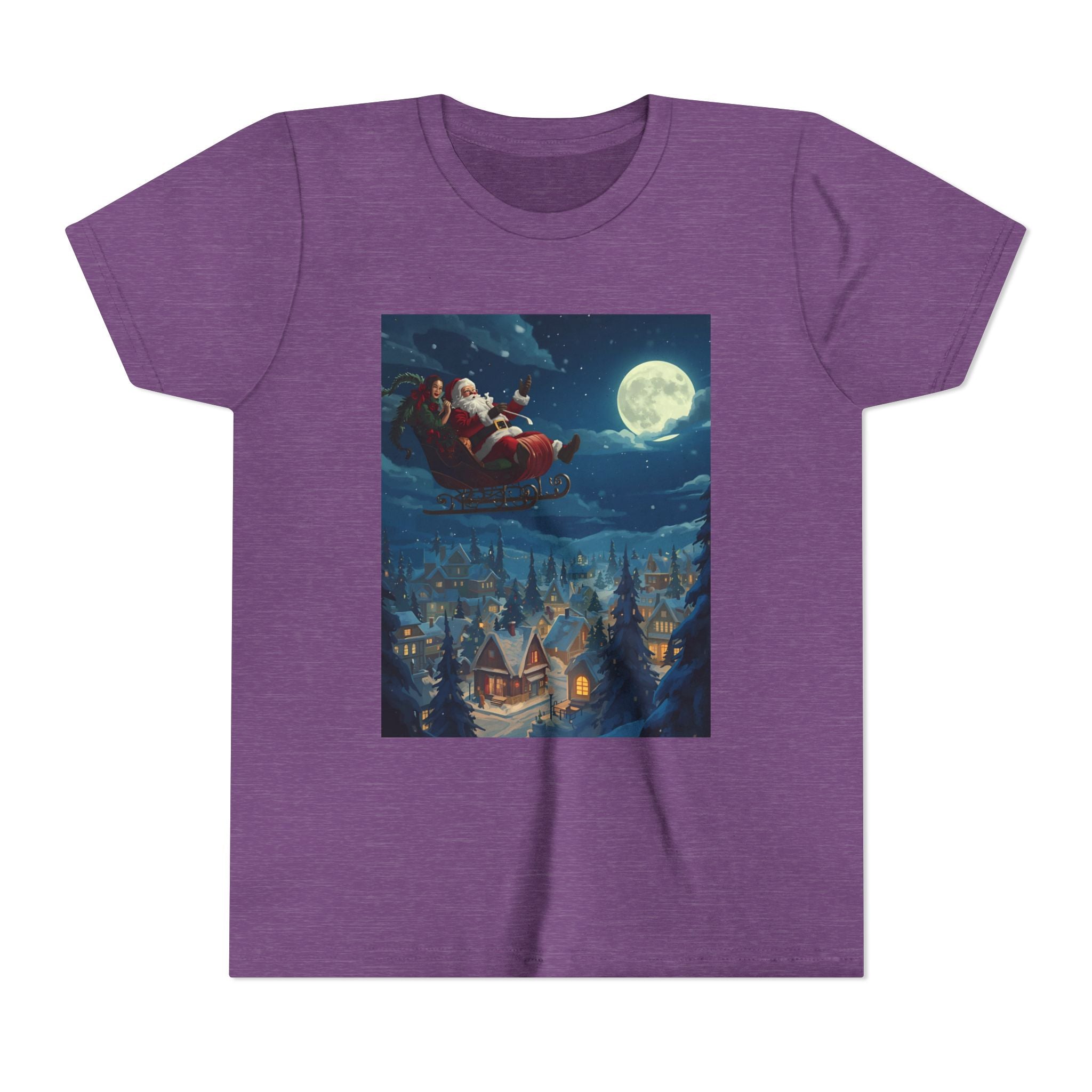 Christmas Santa Sleigh Youth Short Sleeve Tee