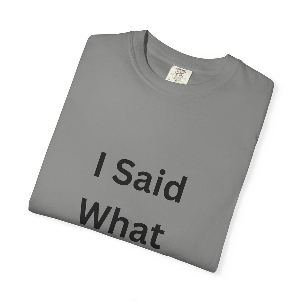 Unisex Garment-Dyed T-Shirt with 'I Said What I Said' Print, Casual Tee, Gift for Friends, Pop Culture Apparel, Relaxed Fit