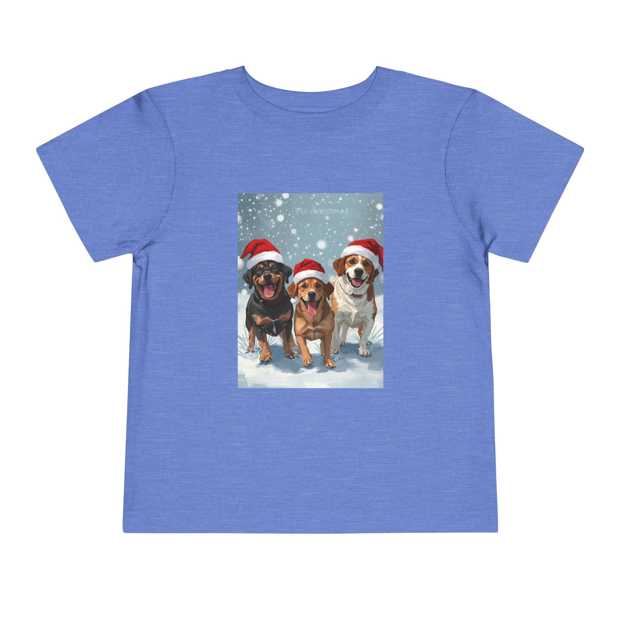 Cute Christmas Dogs Toddler Short Sleeve Tee