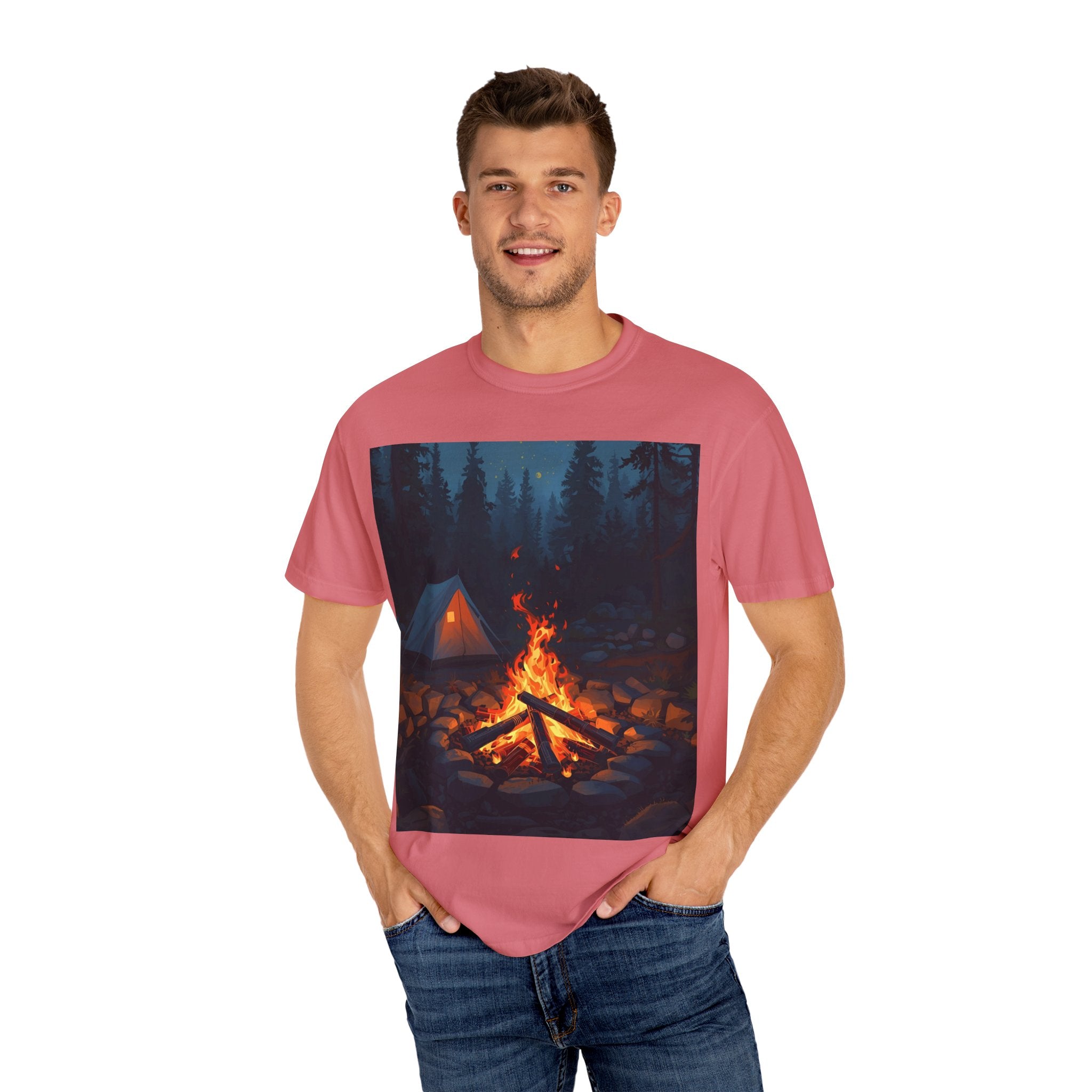 Campfire Adventure T-Shirt - Unisex Outdoors Shirt, Camping Apparel, Nature Lover Gift, Travel Tee, Boho Style Wear