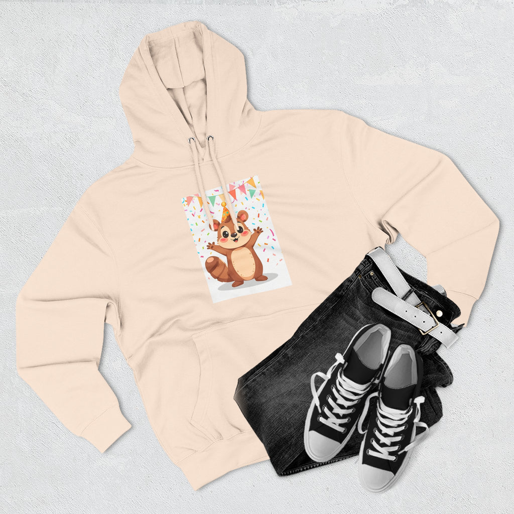 Party Animal With Squirl Three-Panel Fleece Hoodie