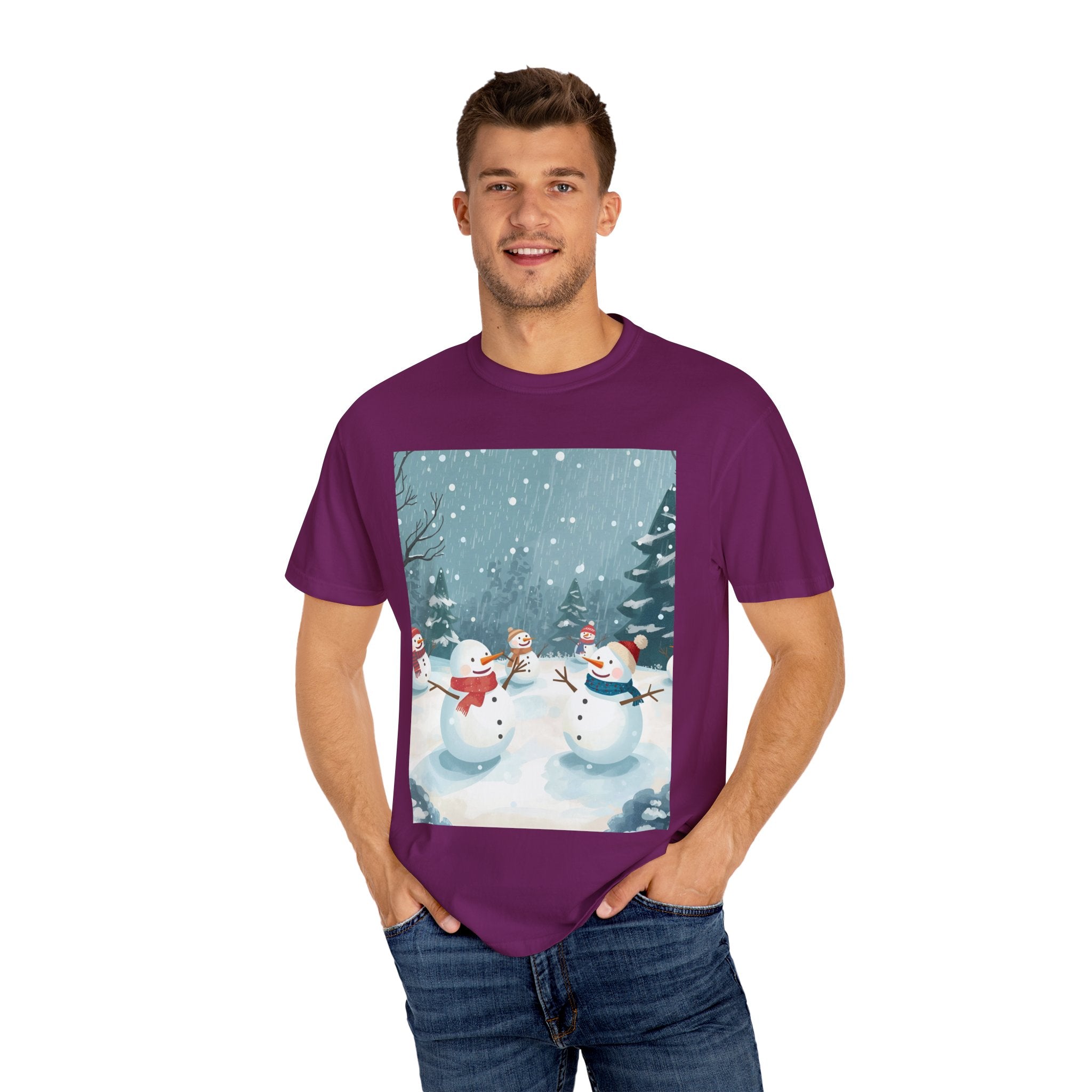 Festive Christmas Winter Wonderland Snowman T-shirt | Holiday Tee, Christmas Apparel, Gift for Him/Her, Graphic Shirt, Seasonal Fashion