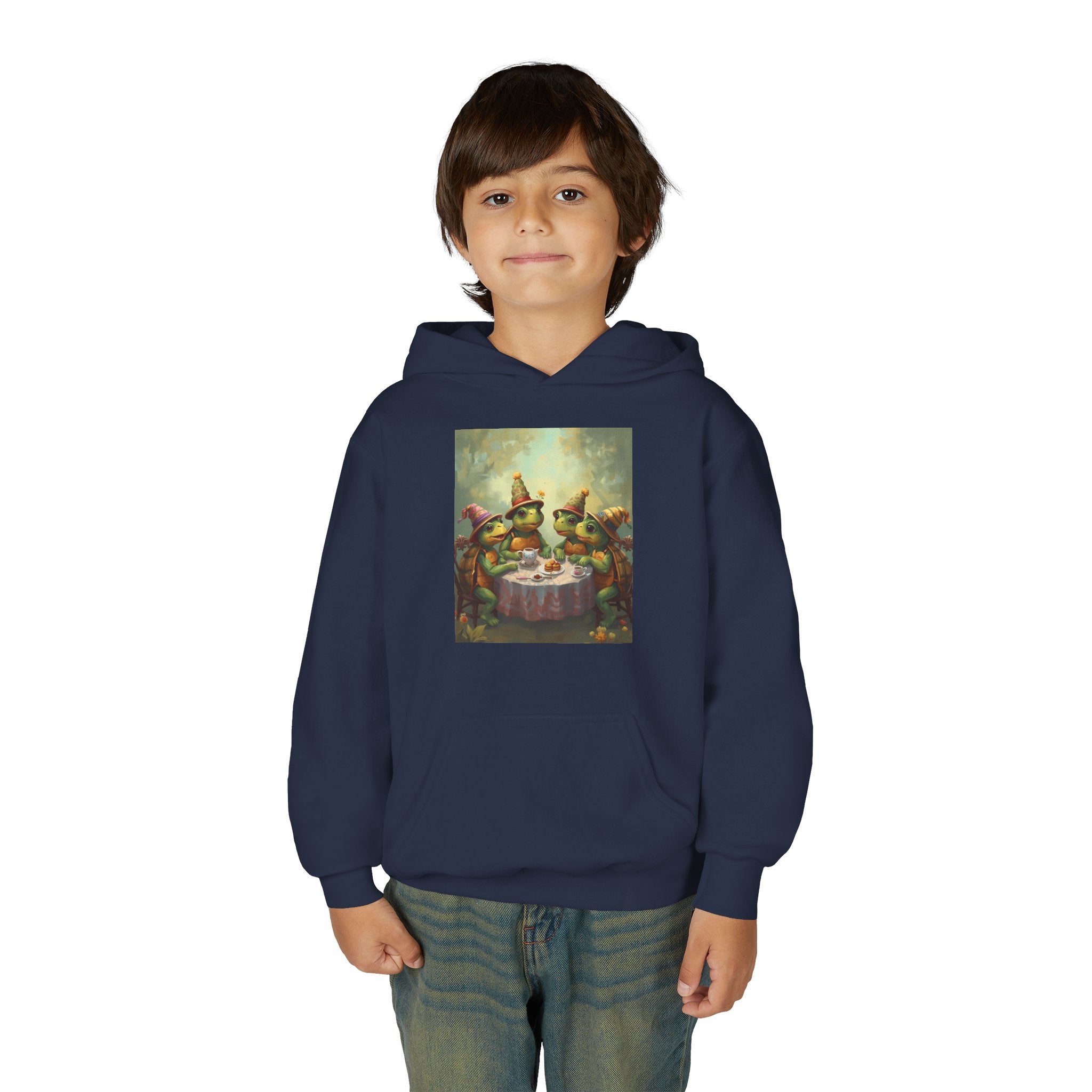 Whimsical Turtle Youth Heavy Blend Hooded Sweatshirt