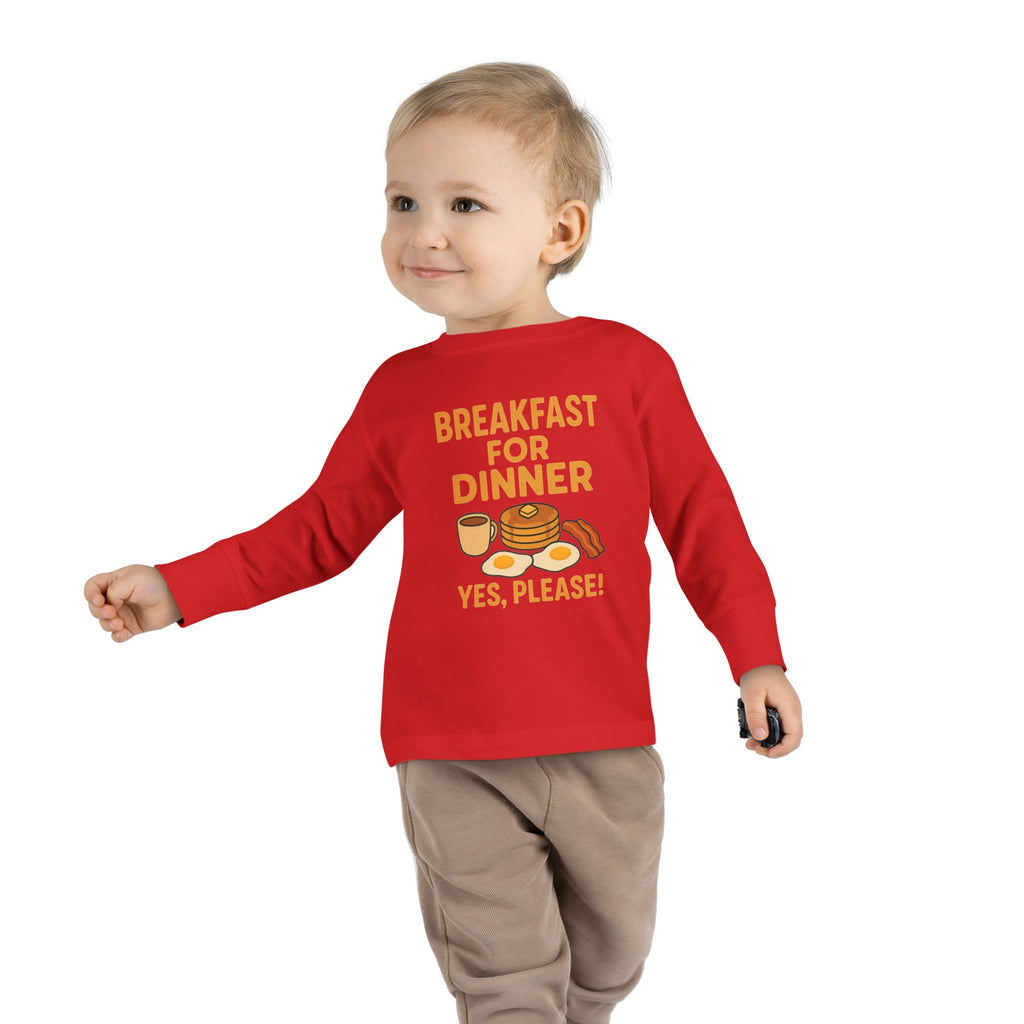 Breakfast For Dinner Toddler Long Sleeve Tee