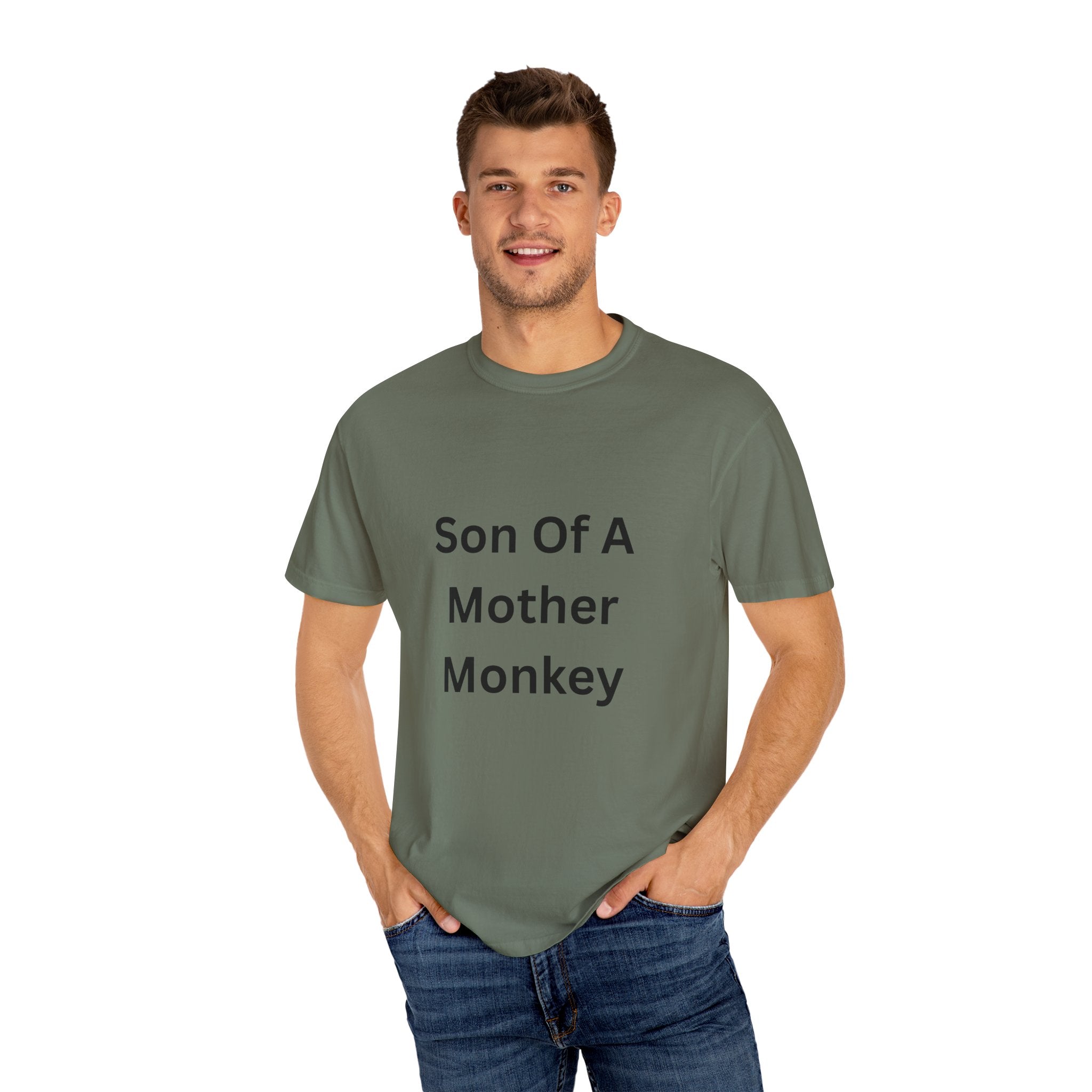 Unisex Humor T-shirt - "Son Of A Mother Monkey" - Funny Gift for Moms, Casual Wear, Birthday Gift, Eco-Friendly Tee, Unique Gift Idea