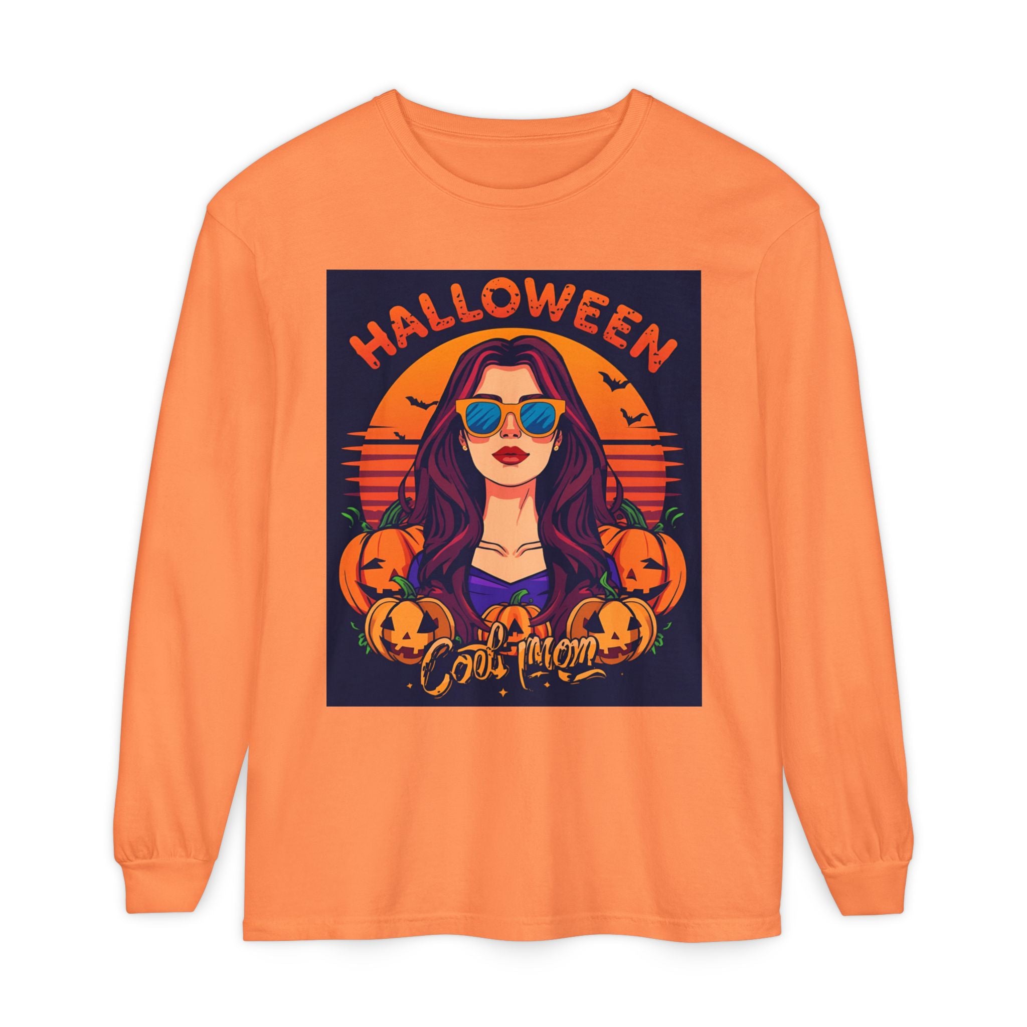Halloween Themed Unisex Garment-dyed Long Sleeve T-Shirt