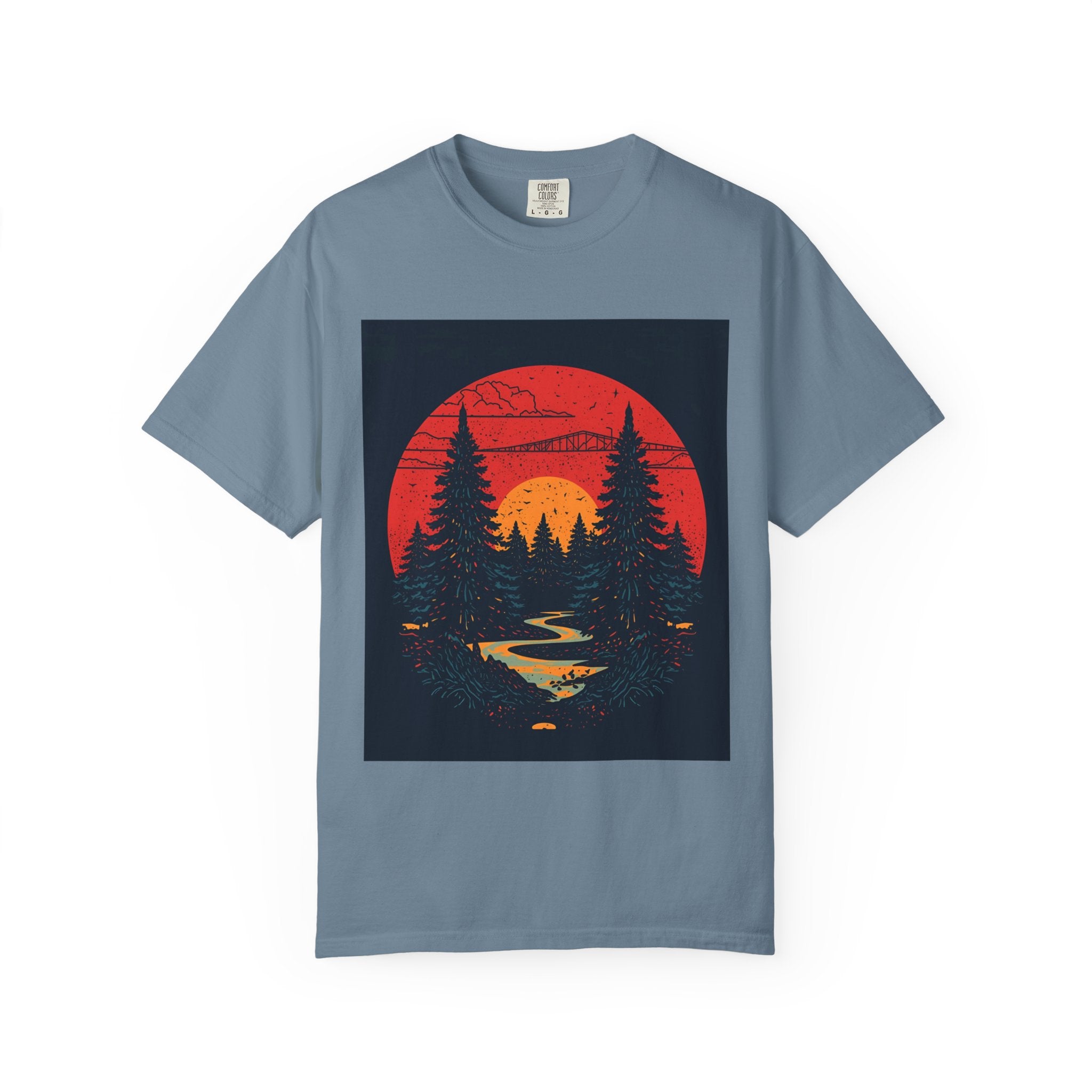 Nature Sunset Unisex T-shirt, Outdoor Adventure Tee, Camping Shirt, Hiking Gear, Mens and Womens Apparel