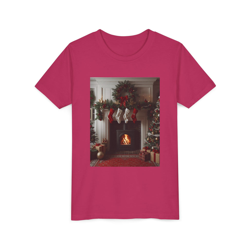 Cozy Christmas Youth Tee, Holiday Gift for Kids, Festive Short Sleeve Shirt, Winter Wear, Family Photos, Christmas Apparel