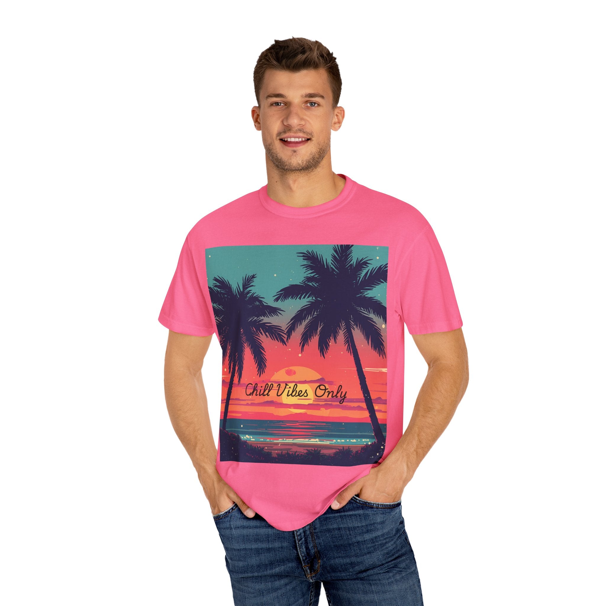 Tropical Sunset Unisex Garment-Dyed T-shirt