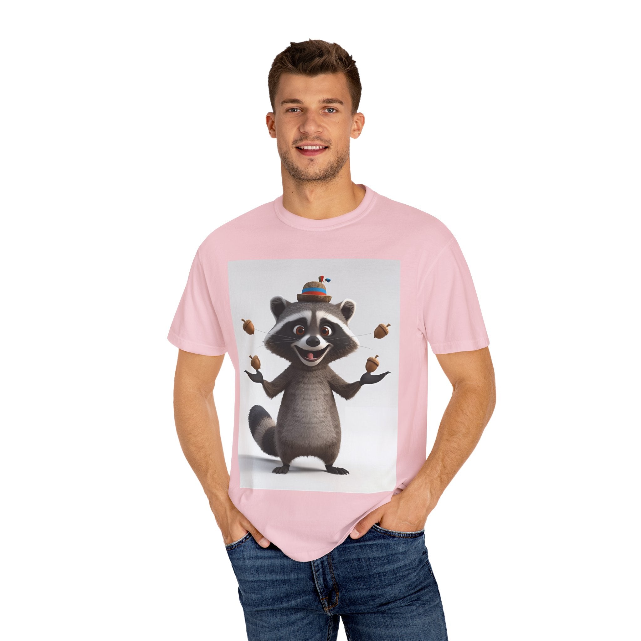Whimsical Raccoon T-Shirt, Unisex Graphic Tee, Cute Animal Shirt, Fun Gift for Kids and Adults, Quirky Nature Lover Apparel, Party Wear