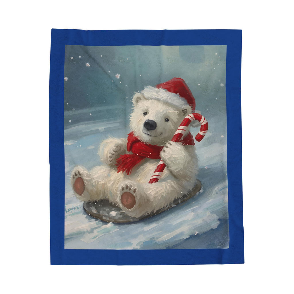 Cozy Christmas Bear Velveteen Plush Blanket