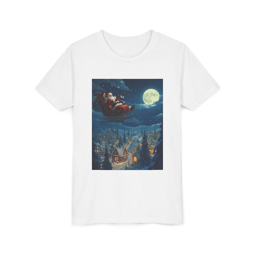 Christmas Santa Sleigh Youth Short Sleeve Tee