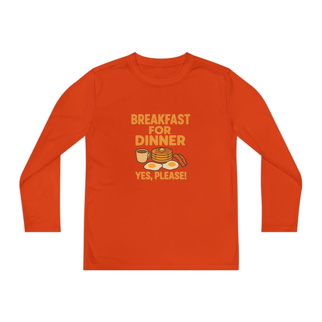Breakfast For Dinner Youth Long Sleeve Competitor Tee