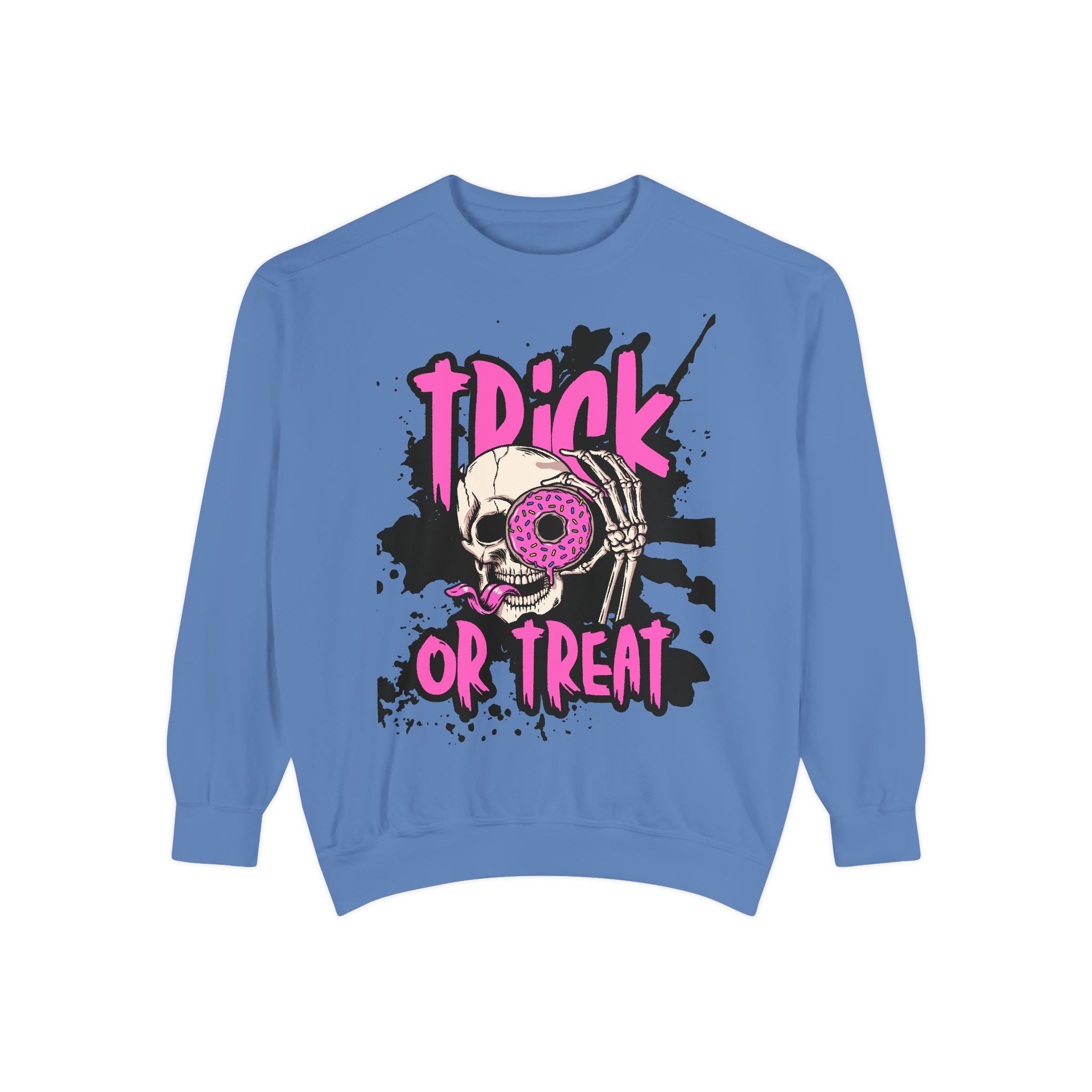 Trick or Treat Skull Unisex Garment-Dyed Sweatshirt