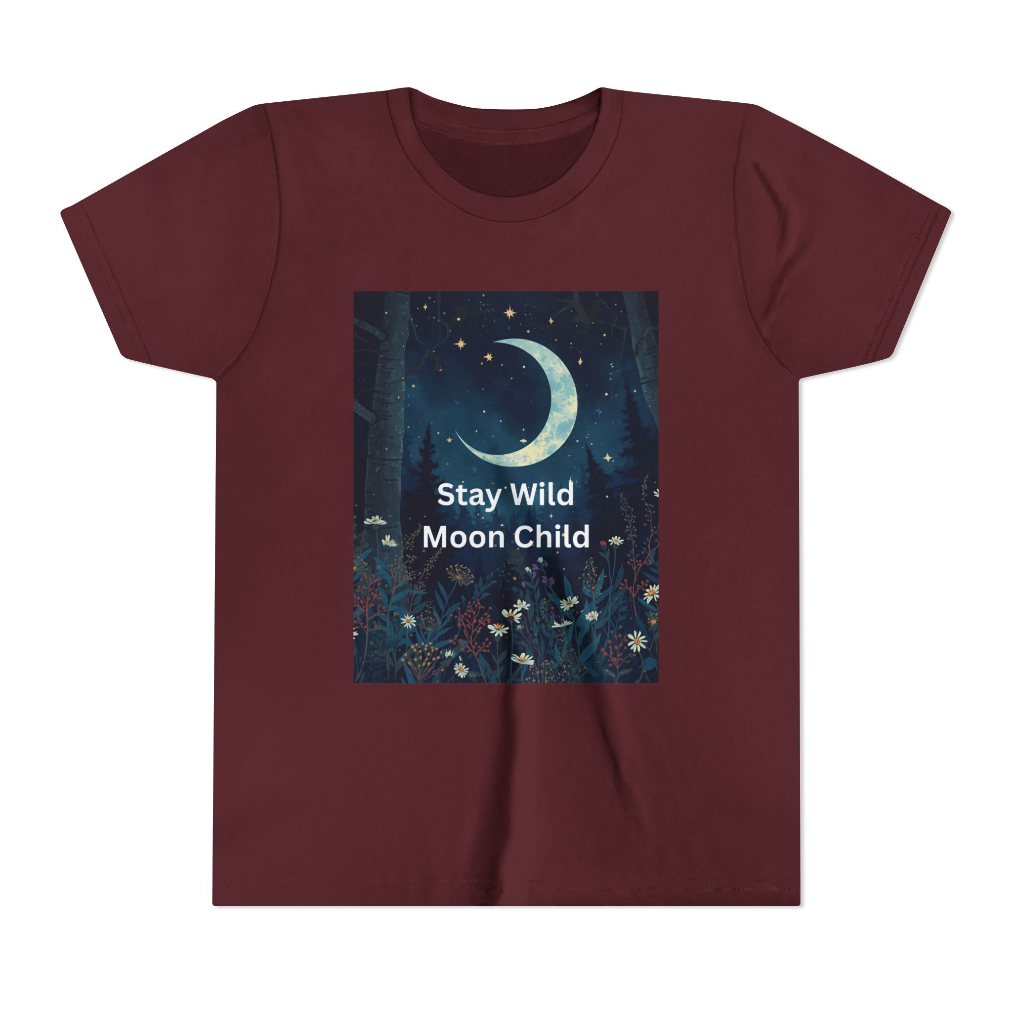 Stay Wild Moon Child Youth Tee - Adventure Tee, Nature Inspired Shirt, Cute Kids Clothing, Gift for Young Explorers, Eco-Friendly Tee