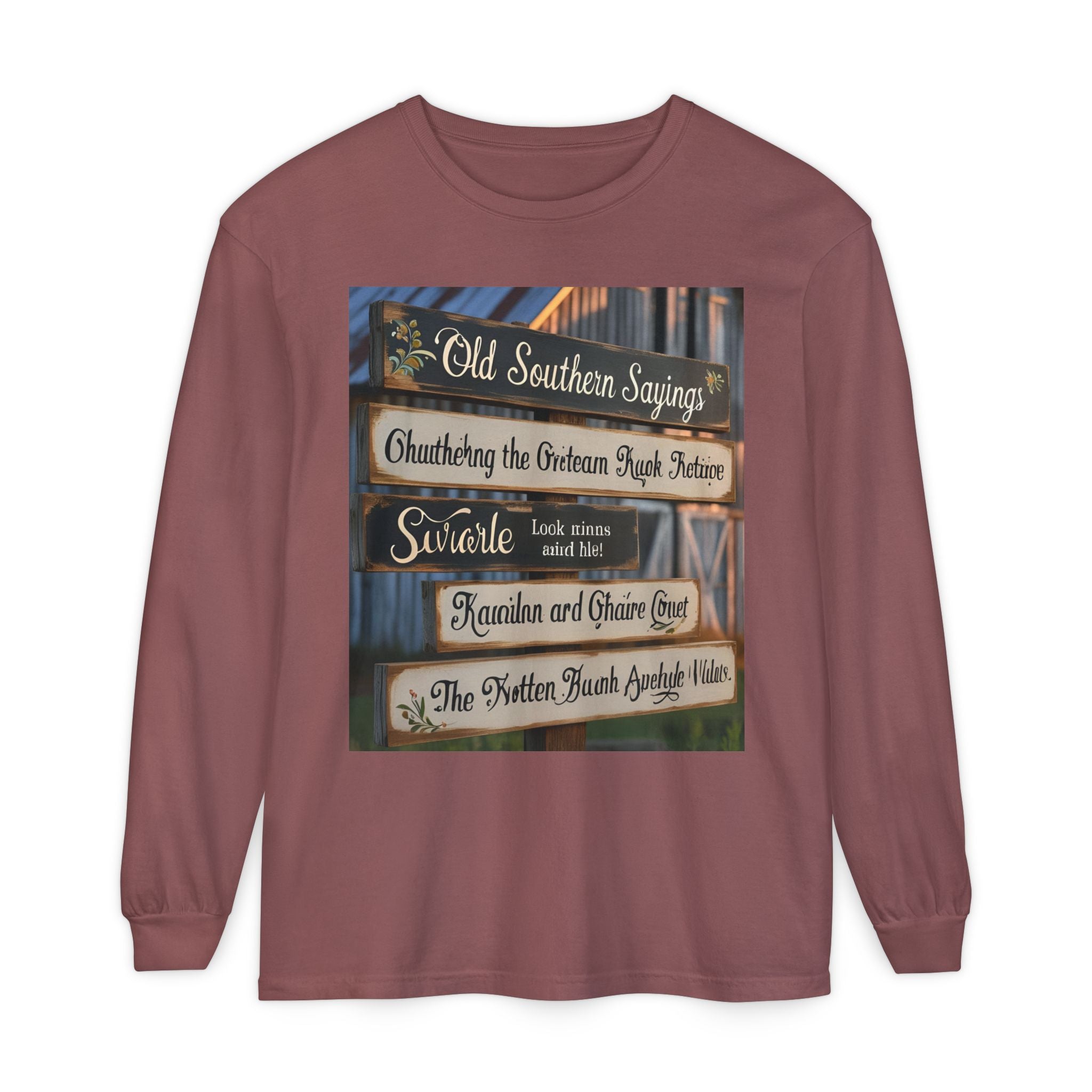 Old Southern Saying Crossings Long Sleeve Tee, Casual Wear, Gift for Southerners, Rustic Style Shirt, Unique Southern Culture Apparel