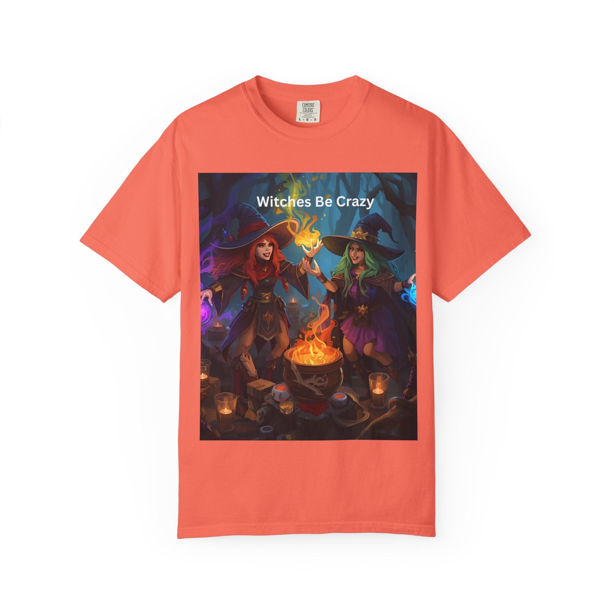 Spooky Halloween Witches Be Crazy T-Shirt, Unisex Garment-Dyed Tee for Halloween, Witch Lovers, Magical Gifts, Spooky Vibes, Casual Wear
