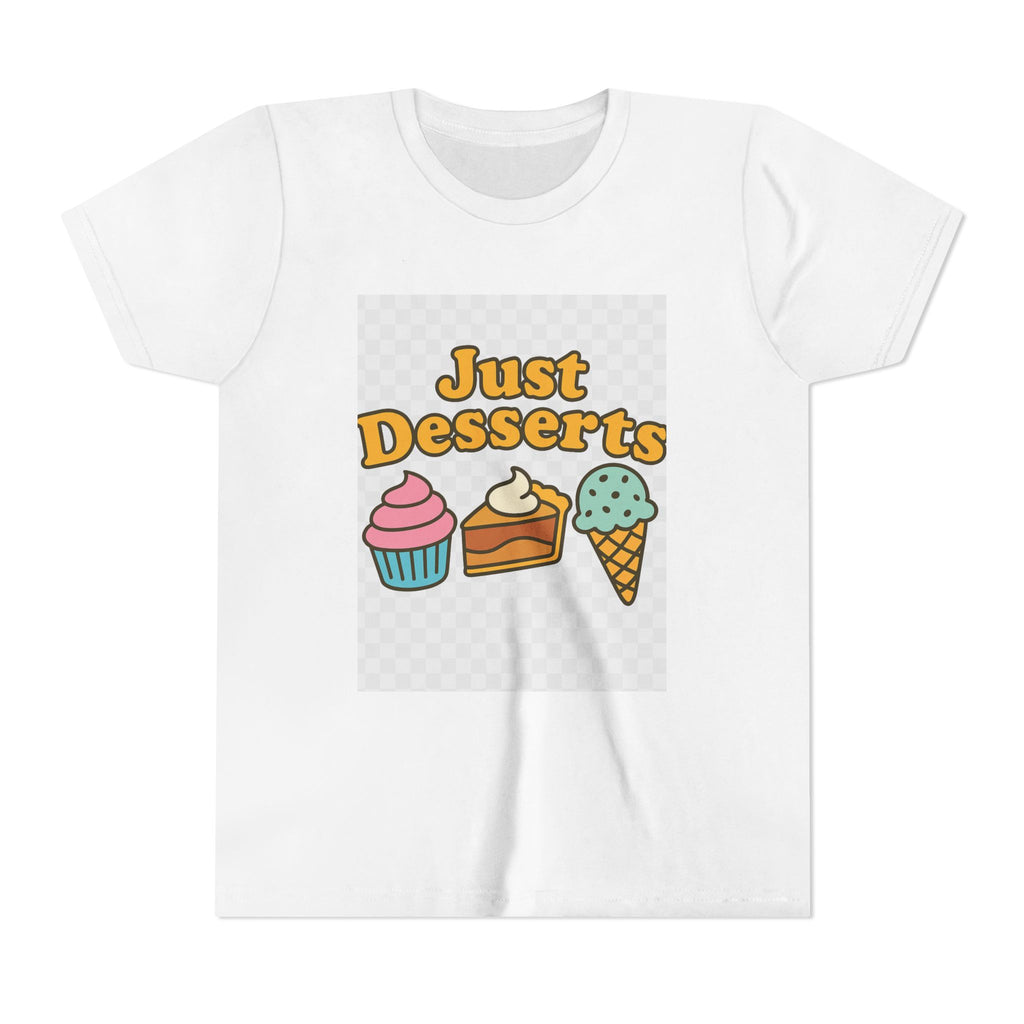 Youth Short Sleeve Tee - Just Desserts Ice Cream and Cupcake Graphic T-Shirt