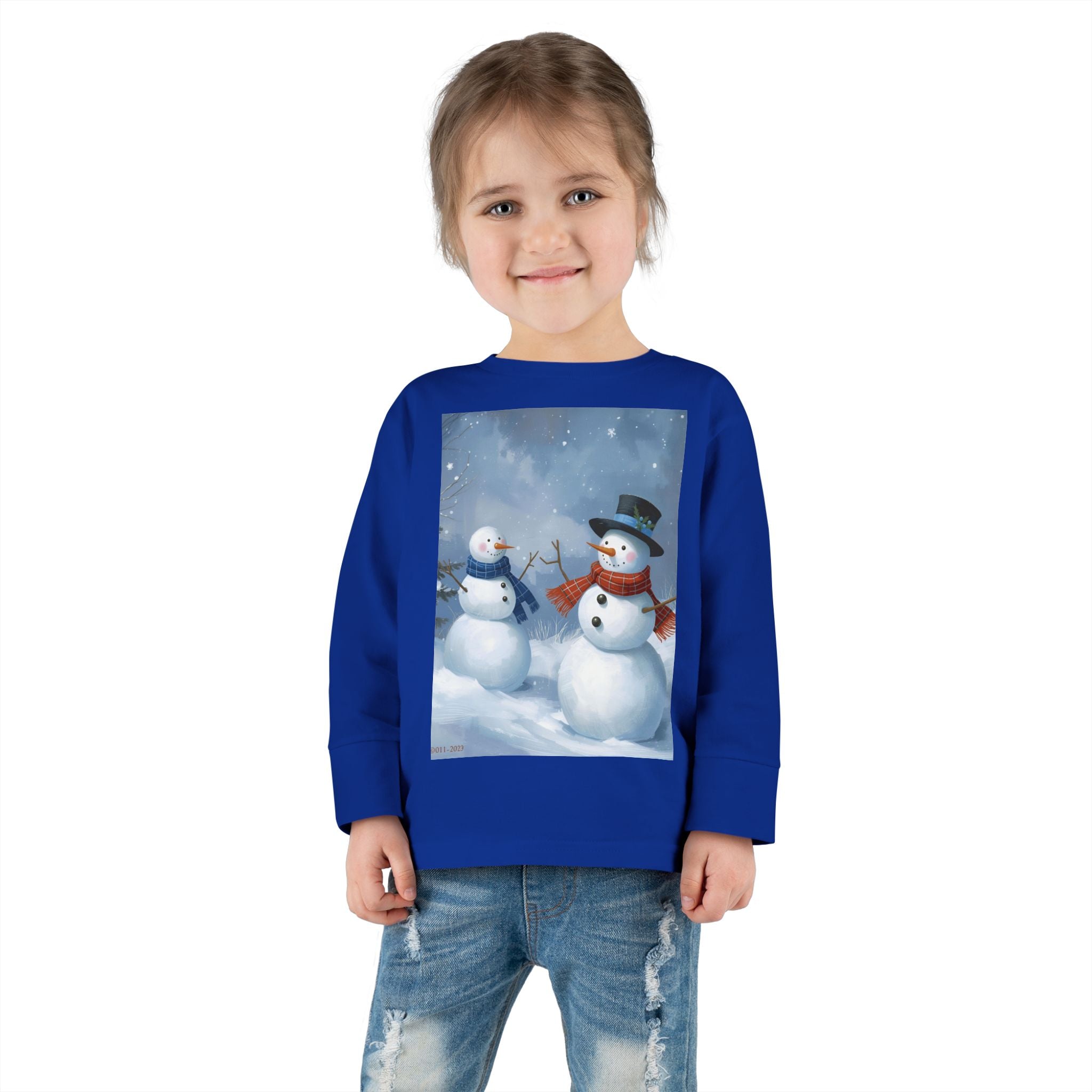Christmas Snowman Family Toddler Long Sleeve Tee