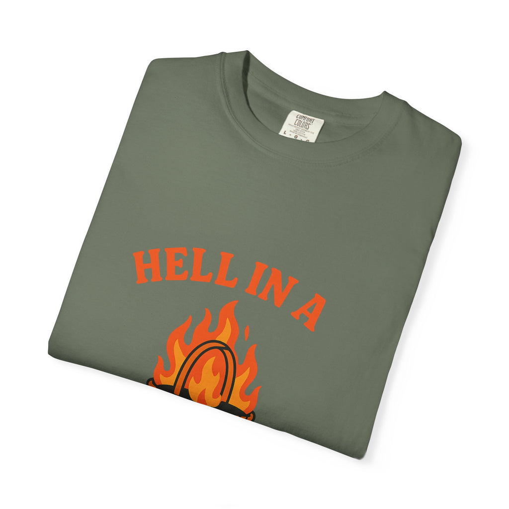 Hell In A Handbasket Funny Unisex Garment-Dyed T-shirt