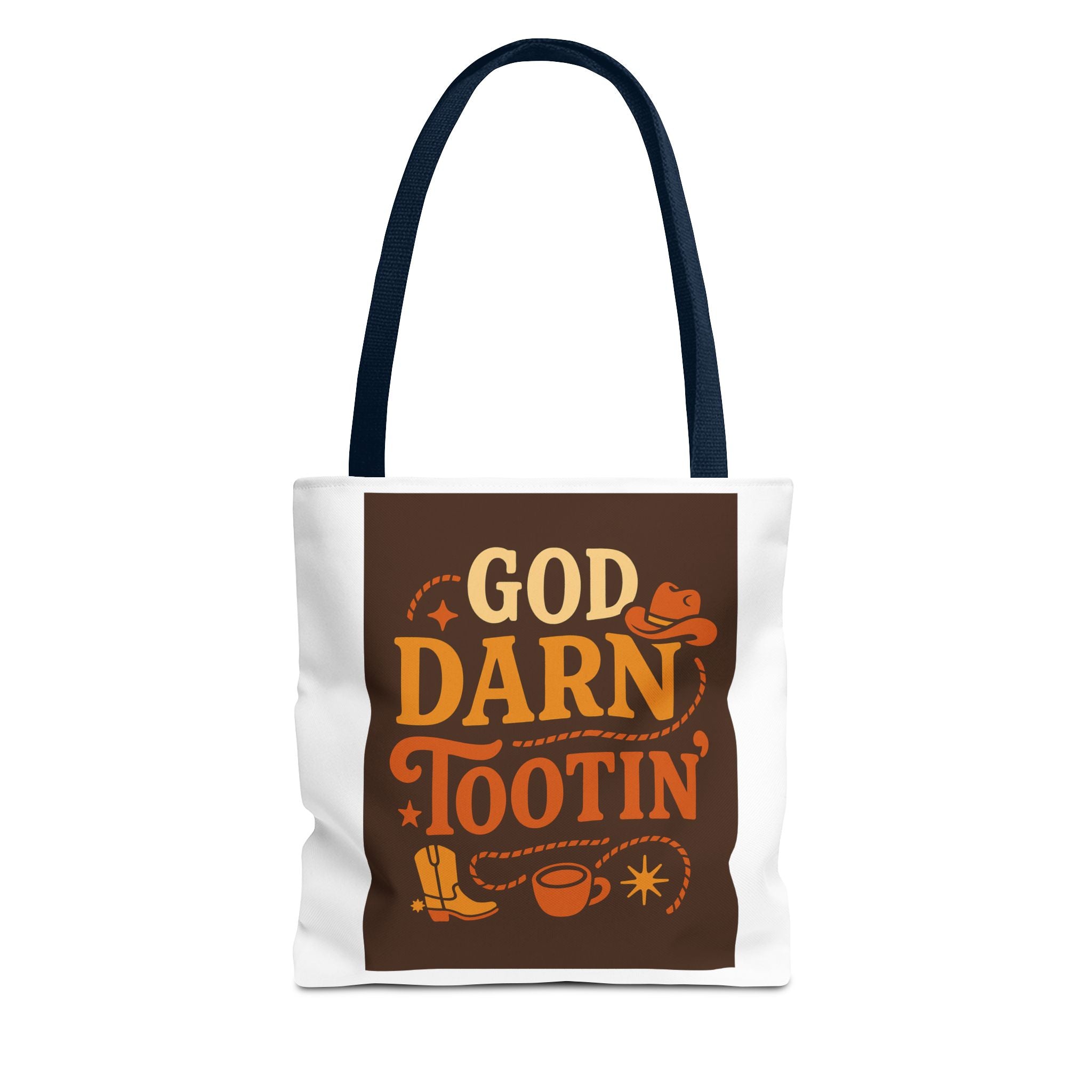 Western-Themed Tote Bag with 'God Darn Tootin' Design, Cowgirl Tote, Funny Grocery Bag, Cowboy Gift, Unique Beach Bag, Tote for Festivals