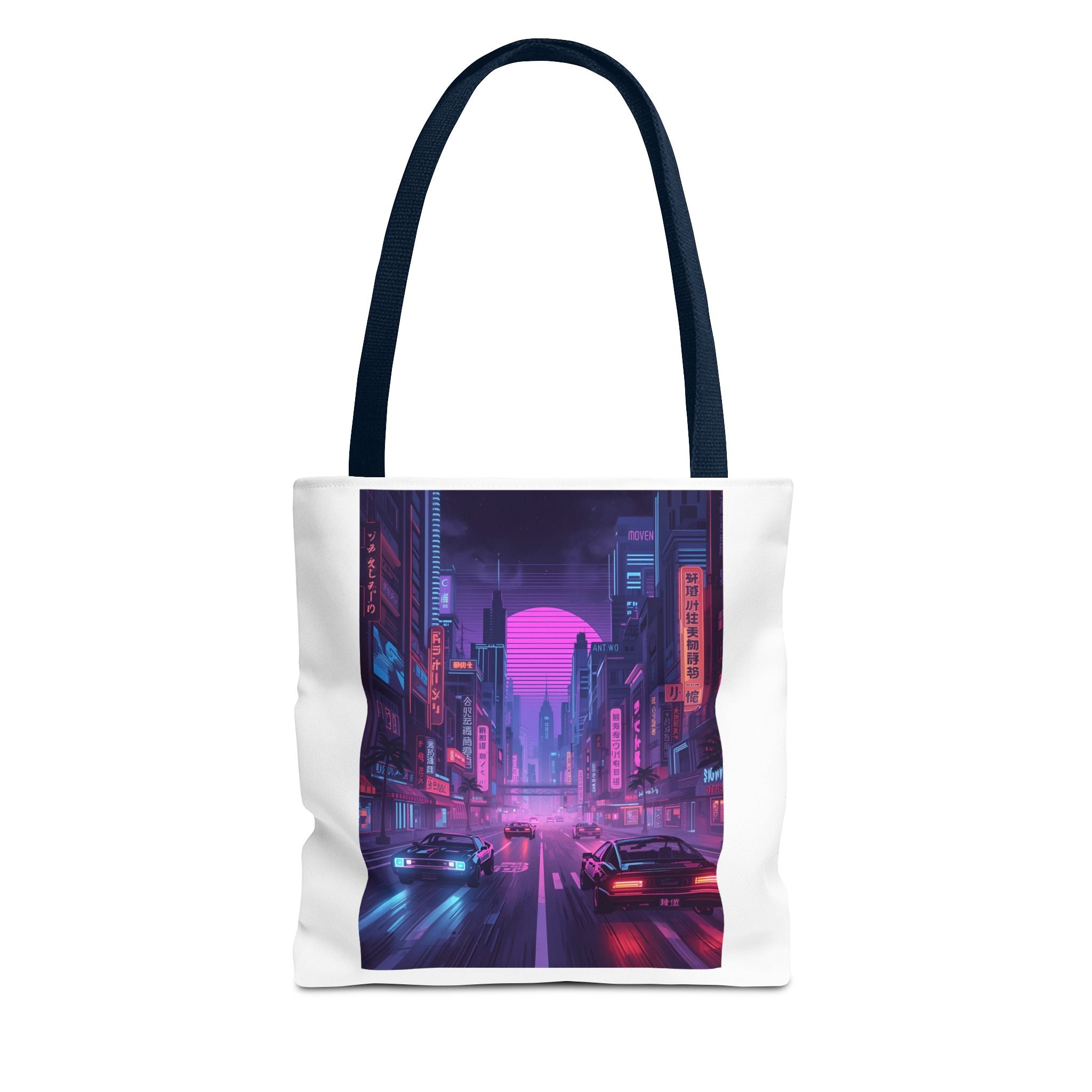 Futuristic Cityscape Tote Bag | AOP, Vintage Vibe, Travel Companion, Gift for Urban Explorers, Festival Accessory