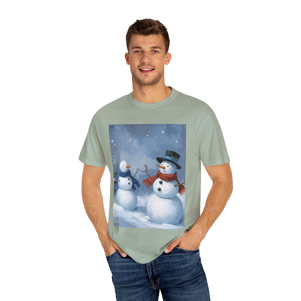 Christmas Snowman Family T-Shirt, Holiday Gift, Cozy Tee, Unisex Snowman Shirt, Festive Apparel, Winter Celebration Wear