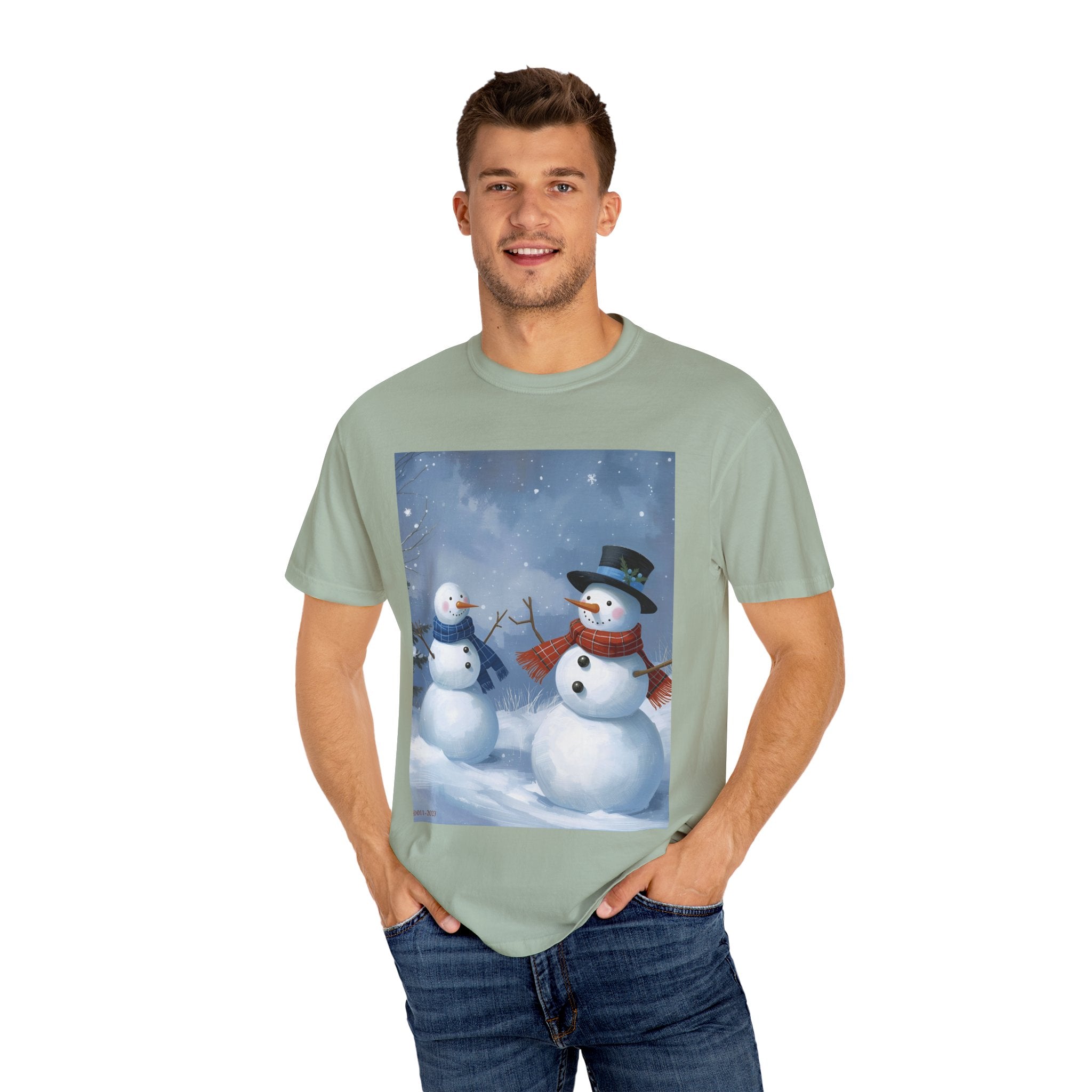 Christmas Snowman Family T-Shirt, Holiday Gift, Cozy Tee, Unisex Snowman Shirt, Festive Apparel, Winter Celebration Wear