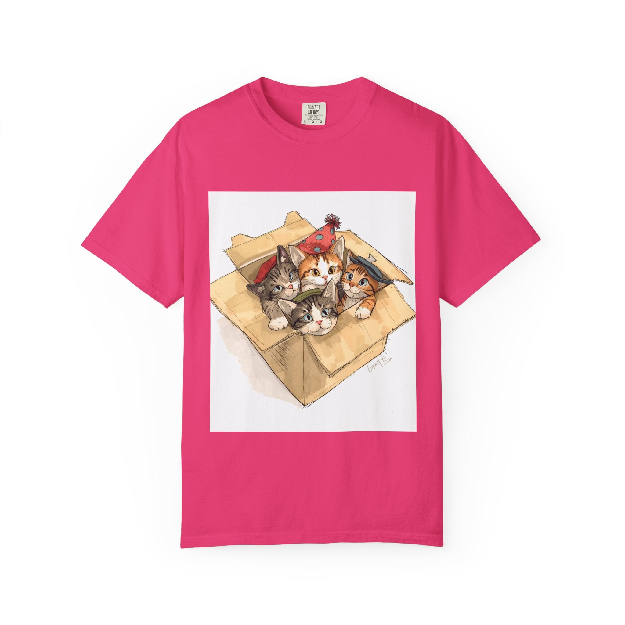 Cute Kittens In Box Unisex Garment-Dyed T-shirt