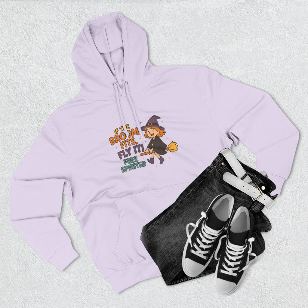 If The Broom Fits Fly It Three-Panel Fleece Hoodie