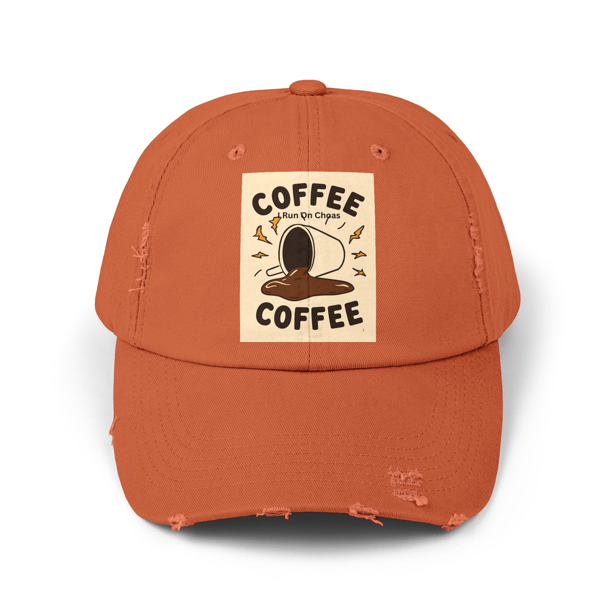 Coffee Coffee Unisex Distressed Cap