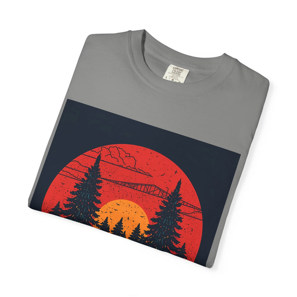Sunset Forest Unisex Tee, Outdoor Adventure Shirt, Nature Lover Gift, Casual Stylish Top, Fall Fashion T-shirt