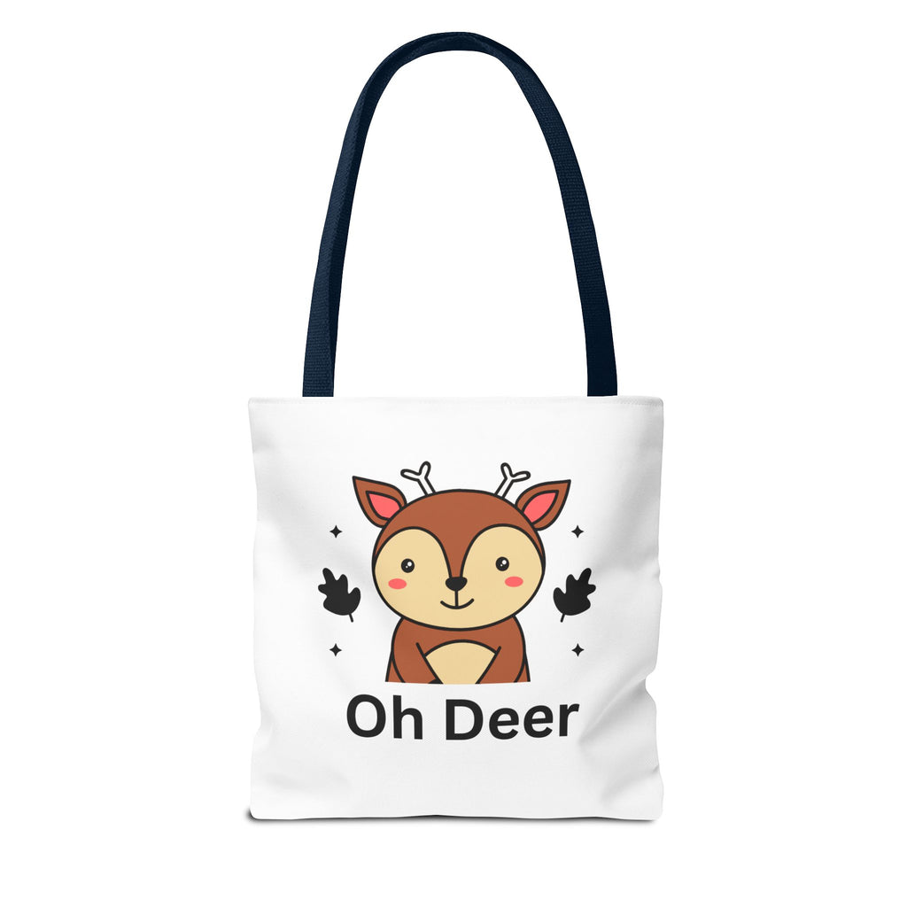 Oh Deer Cute Tote Bag - Forest Animal Lover Gift, Fun Shopper Bag, Eco-Friendly Tote, Animal Print Carryall, Unique Gift for Kids