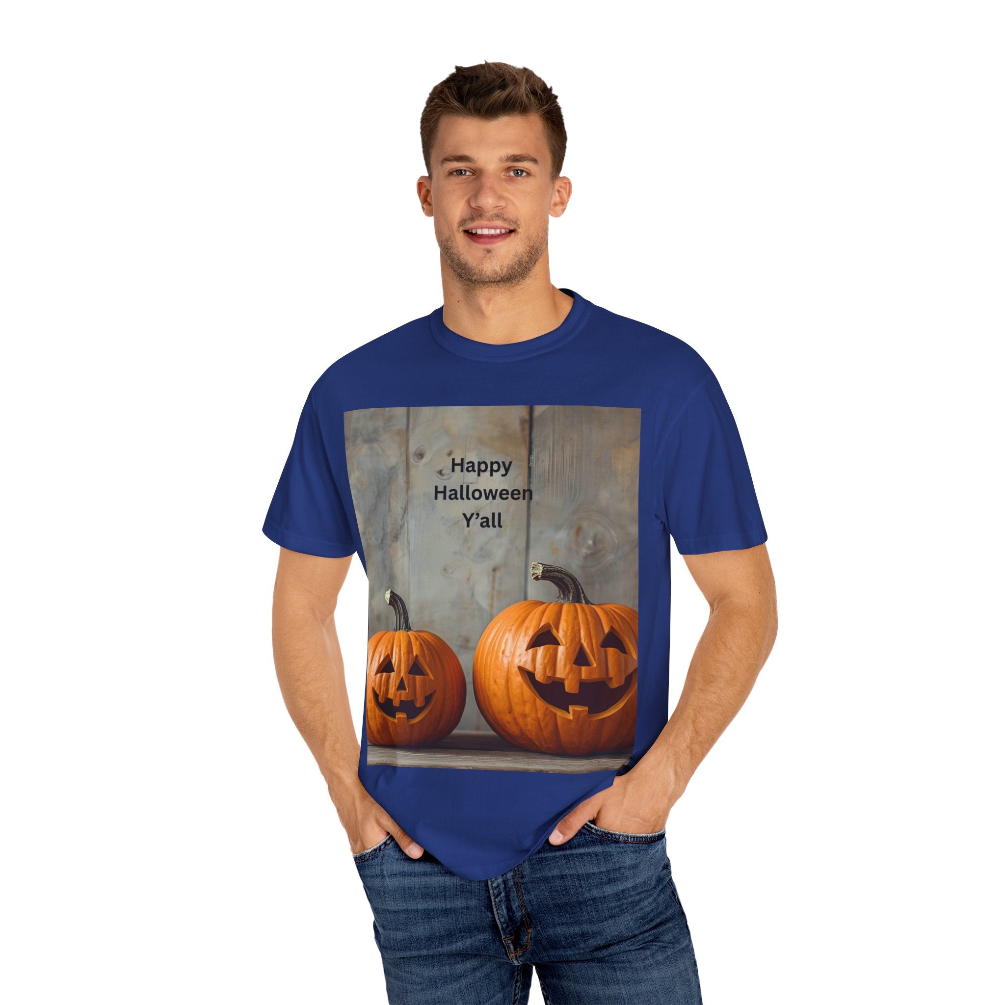 Happy Halloween Unisex T-Shirt, Spooky Fall Tee, Pumpkin Graphic Shirt, Halloween Costume Top, Fall Celebration Wear