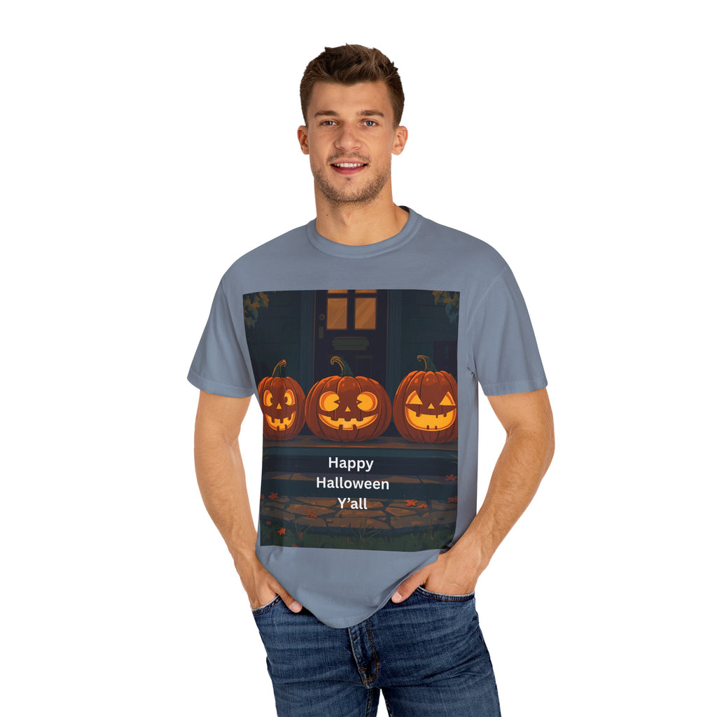 Happy Halloween Pumpkin Unisex T-shirt, Spooky Season Tee, Fall Festival Shirt, Pumpkin Graphic Top, Halloween Gift for Him/Her