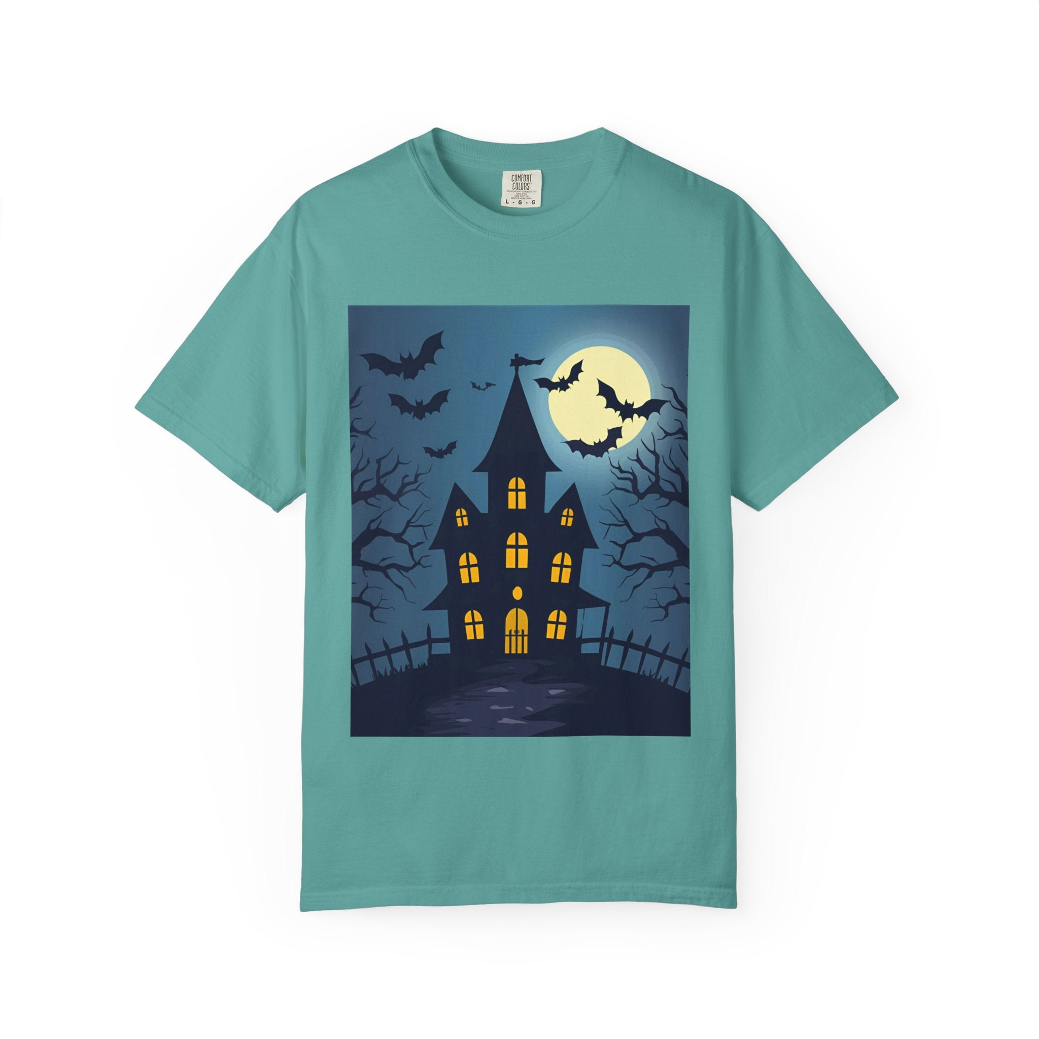 Haunted House T-Shirt, Spooky Halloween Tee, Unisex Shirt, Fall Apparel, Ghostly Graphic Tee, October Celebration Outfit