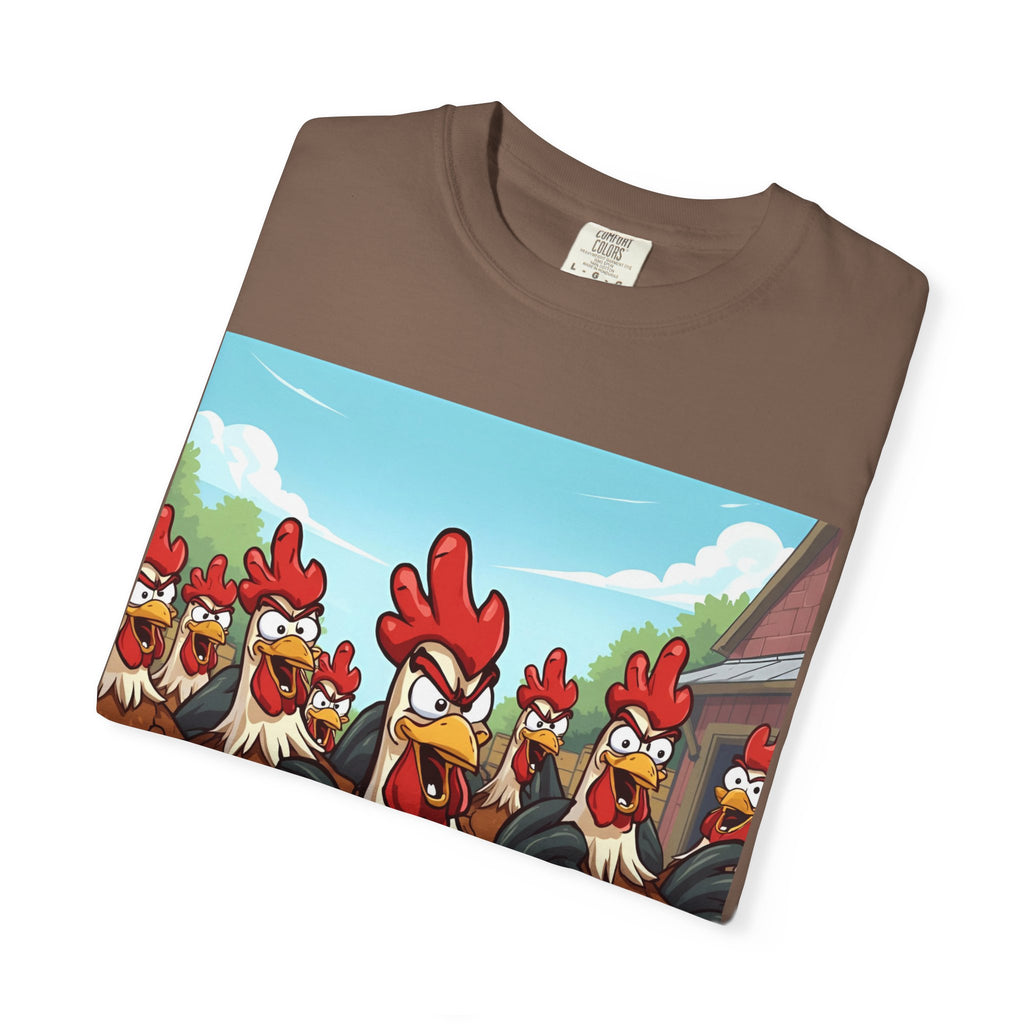 Funny Chicken Graphic Tee, Animated Rooster Shirt, Quirky Farm Animal Apparel, Gift for Chicken Lovers, Casual Wear for All