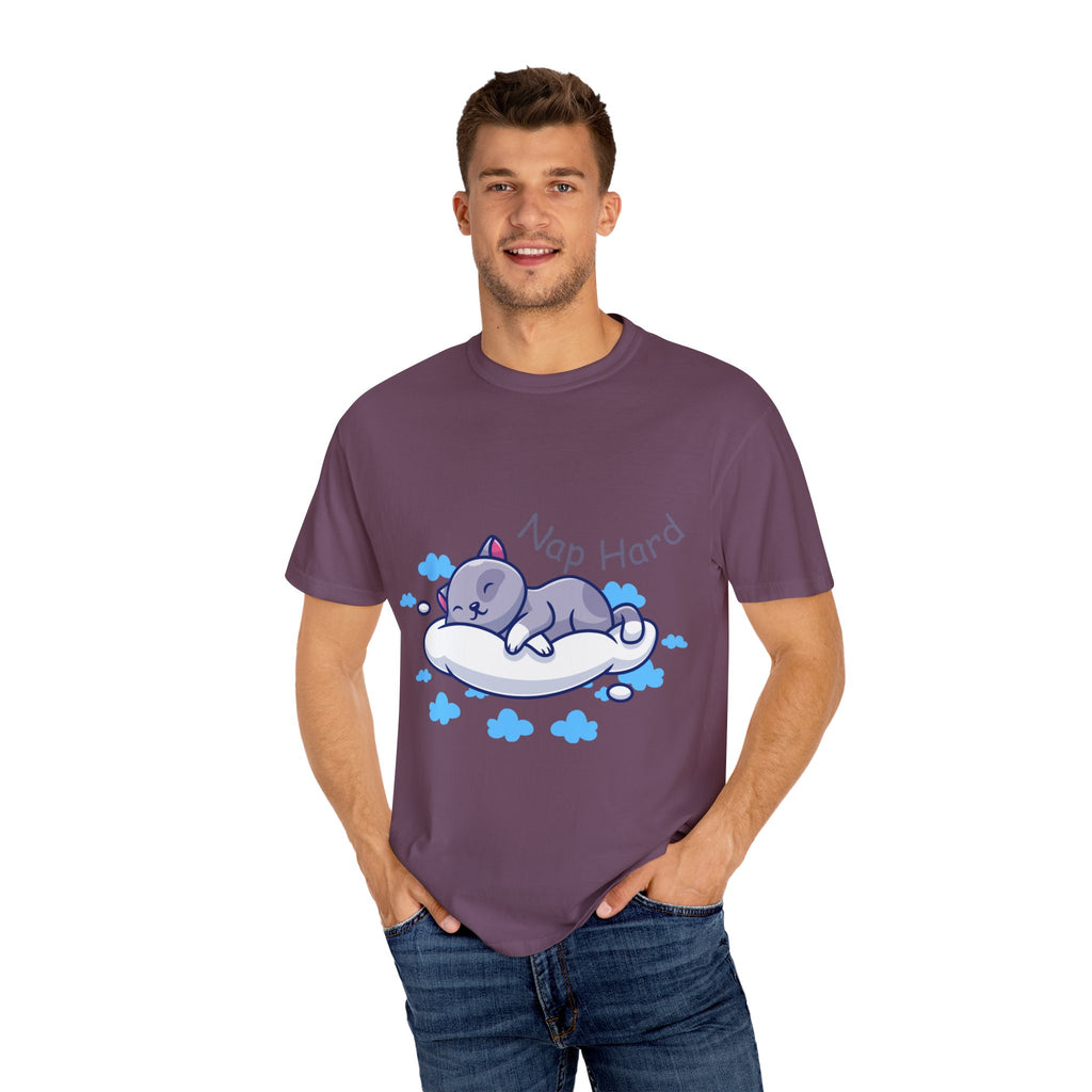 Cat Nap Graphic T-shirt, Cute Cat Tee, Relaxed Fit Apparel, Gift for Cat Lovers, Cozy Lounge Wear, Funny Pet Humor Top